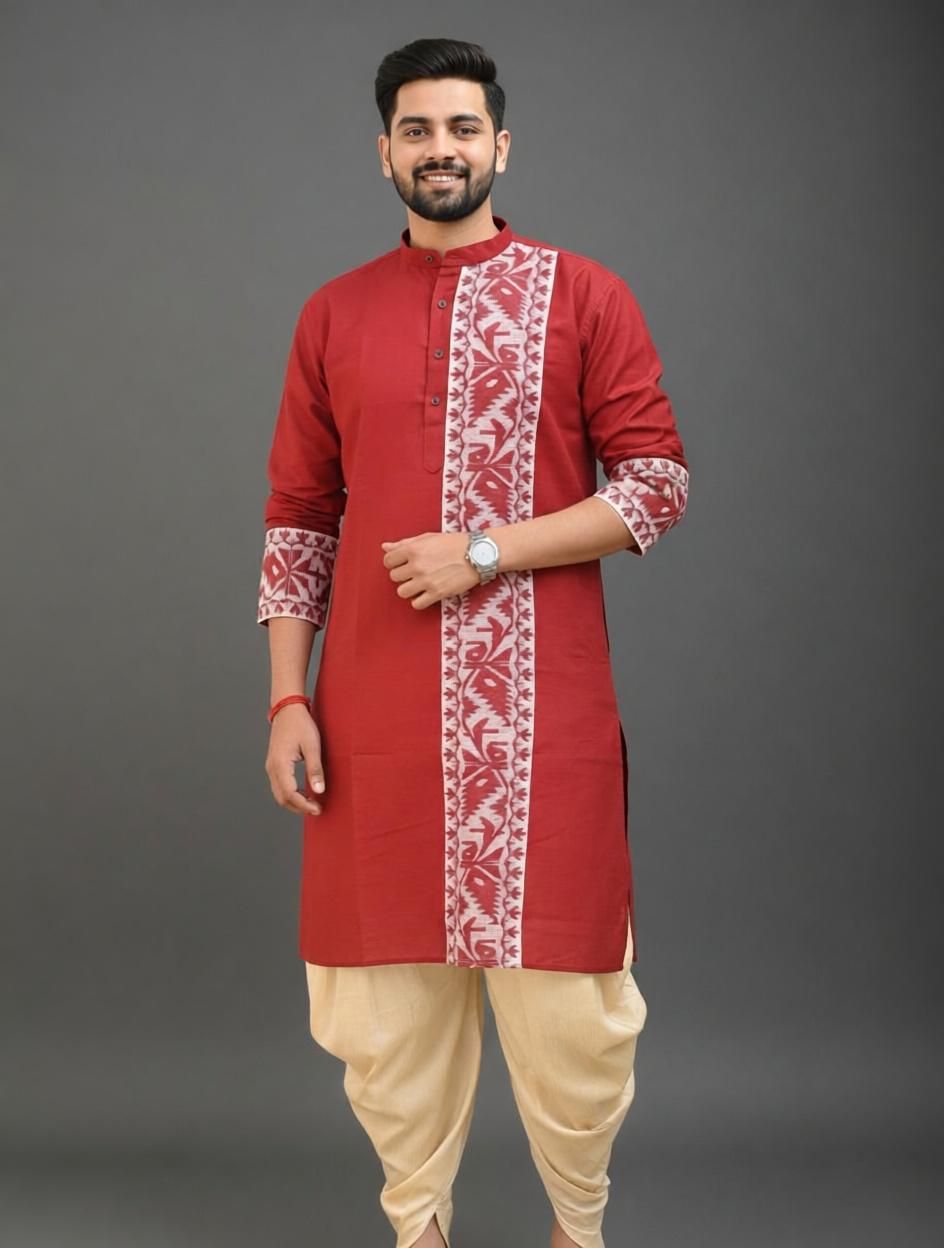 chandra Men Woven Design Pure Cotton Straight Kurta-picture-11