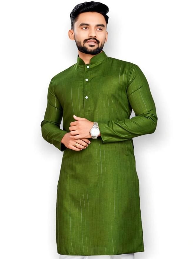 quinlan Men Striped Cotton Blend Straight Kurta-picture-13