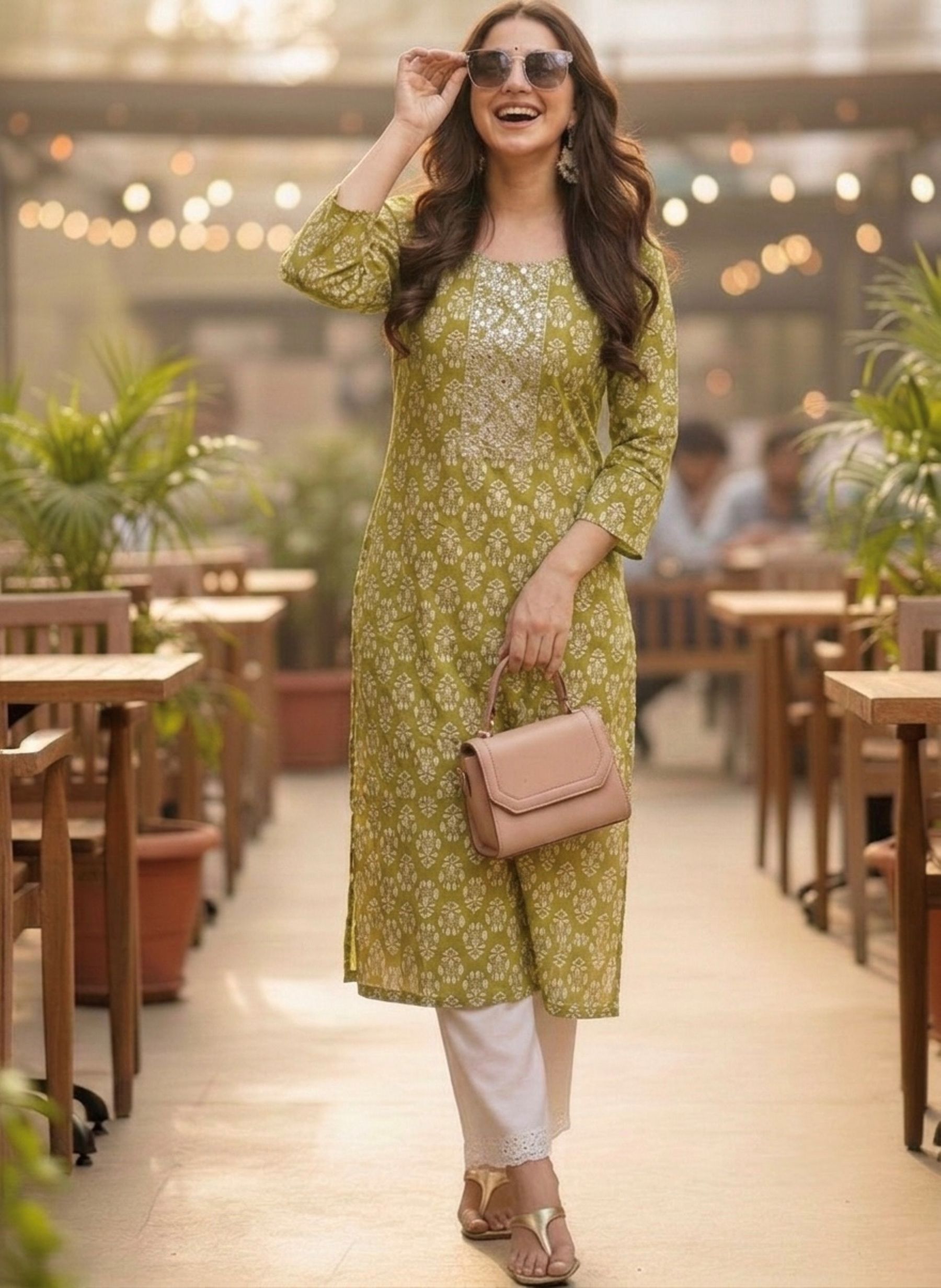 surhi Embroidered Pure Cotton Straight Kurta for Women-picture-7