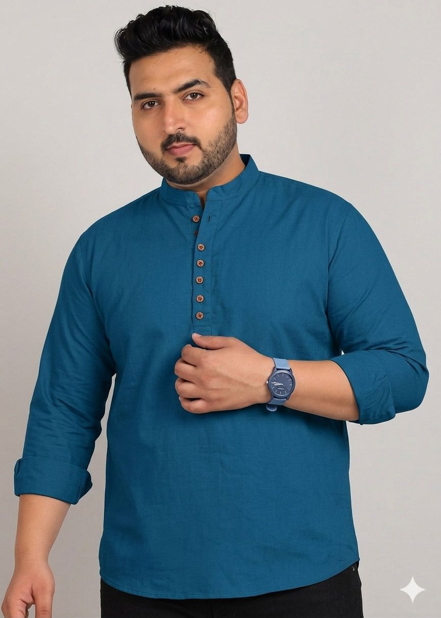 metronaut plus Solid Pure Cotton Straight Kurta for Men-picture-12