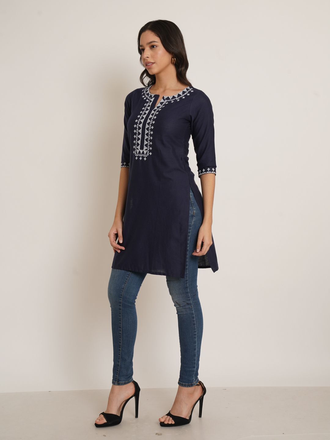 houseofcommon Women Embroidered Khadi Cotton Straight Kurta-picture-31