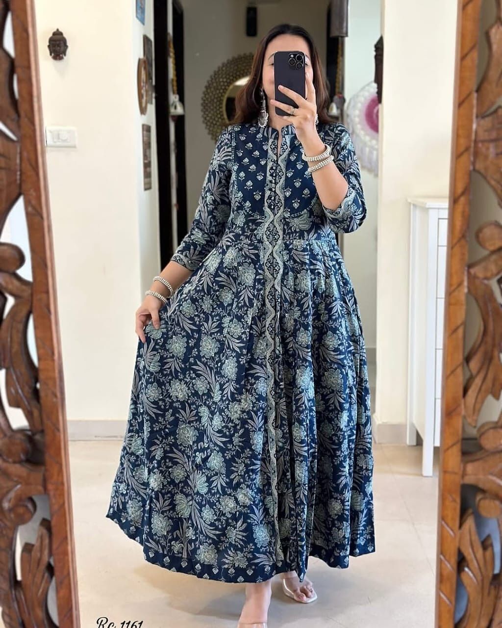 Women Printed Cotton Rayon Anarkali Kurta-image-42