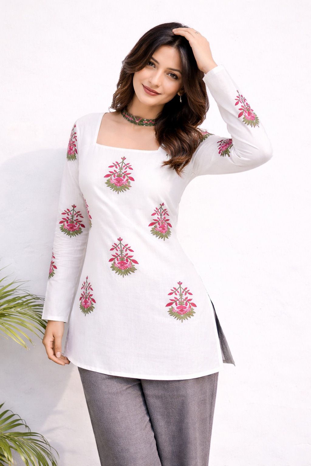 Solid Pure Cotton Straight Kurta for Women-image-44