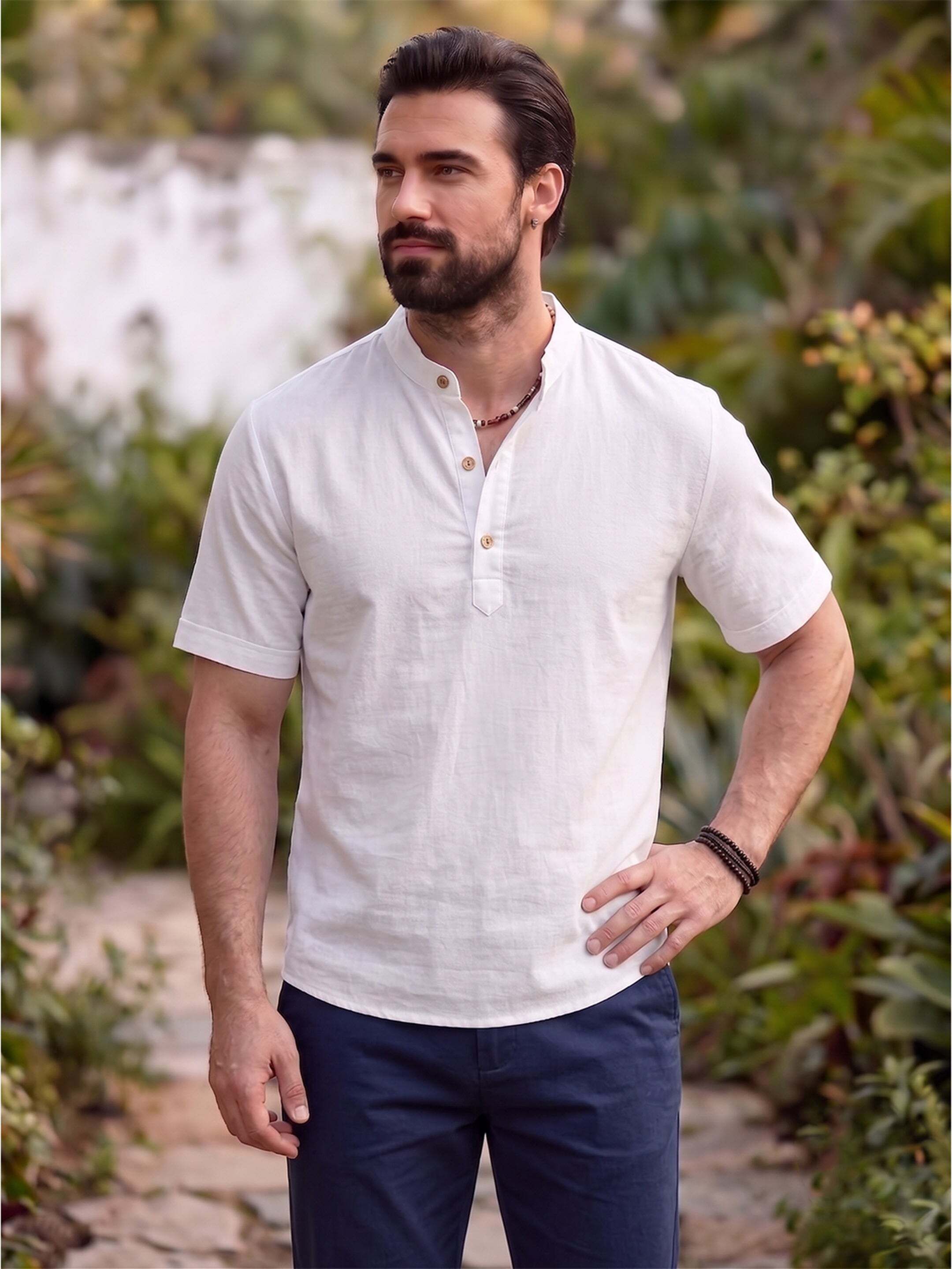 vida loca Solid Cotton Blend Straight Kurta for Men-picture-10