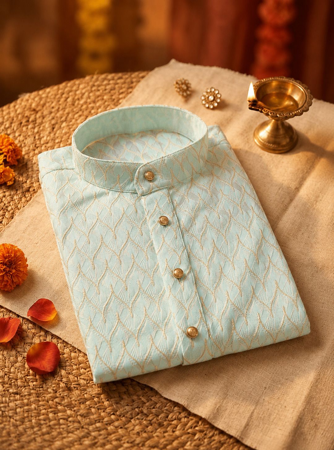 Men Embroidered, Embellished Viscose Rayon Straight Kurta-image-46