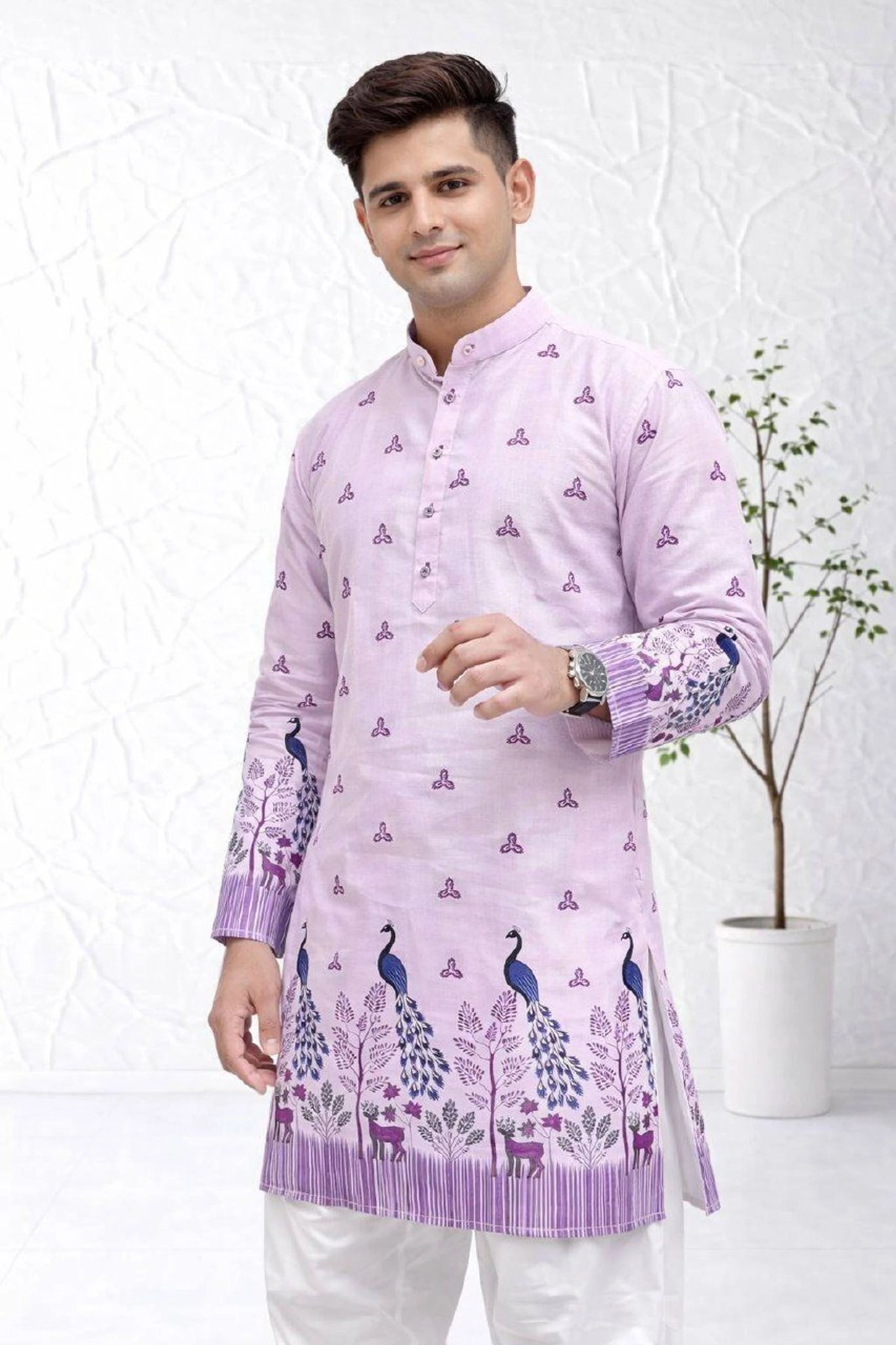 stylevaultt Printed Cotton Blend Straight Kurta for Men-picture-39