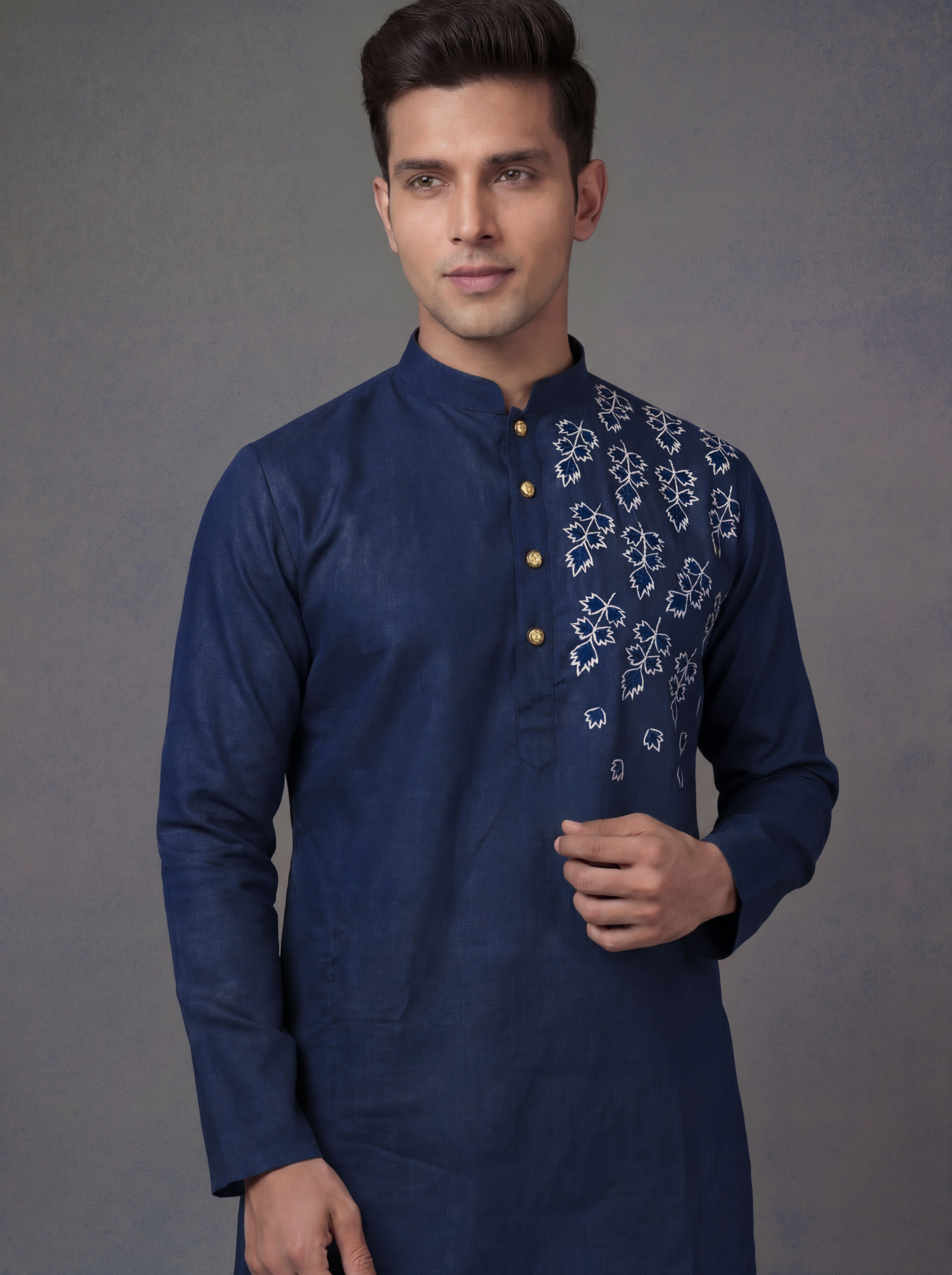 tibra collection Embroidered Cotton Blend Straight Kurta for Men-picture-21