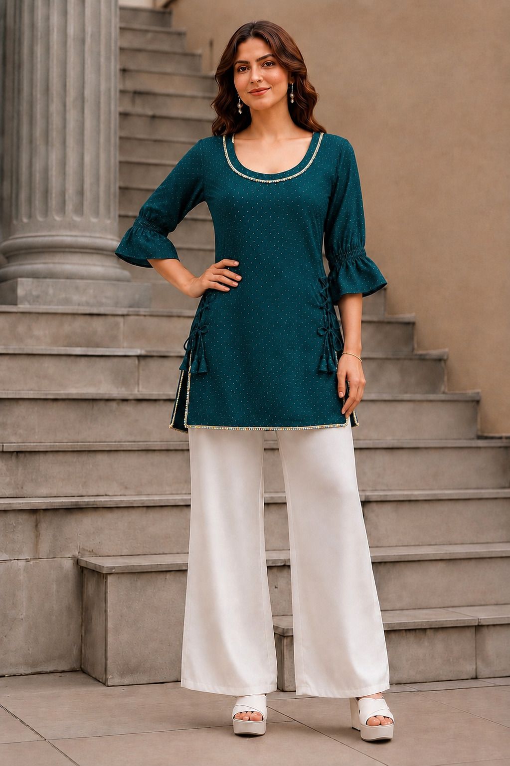 Embellished Pure Cotton Straight Kurta for Women-image-35