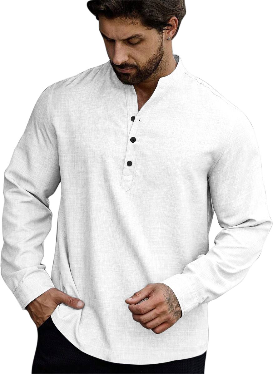 folgen Solid Cotton Blend Straight Kurta for Men-picture-18