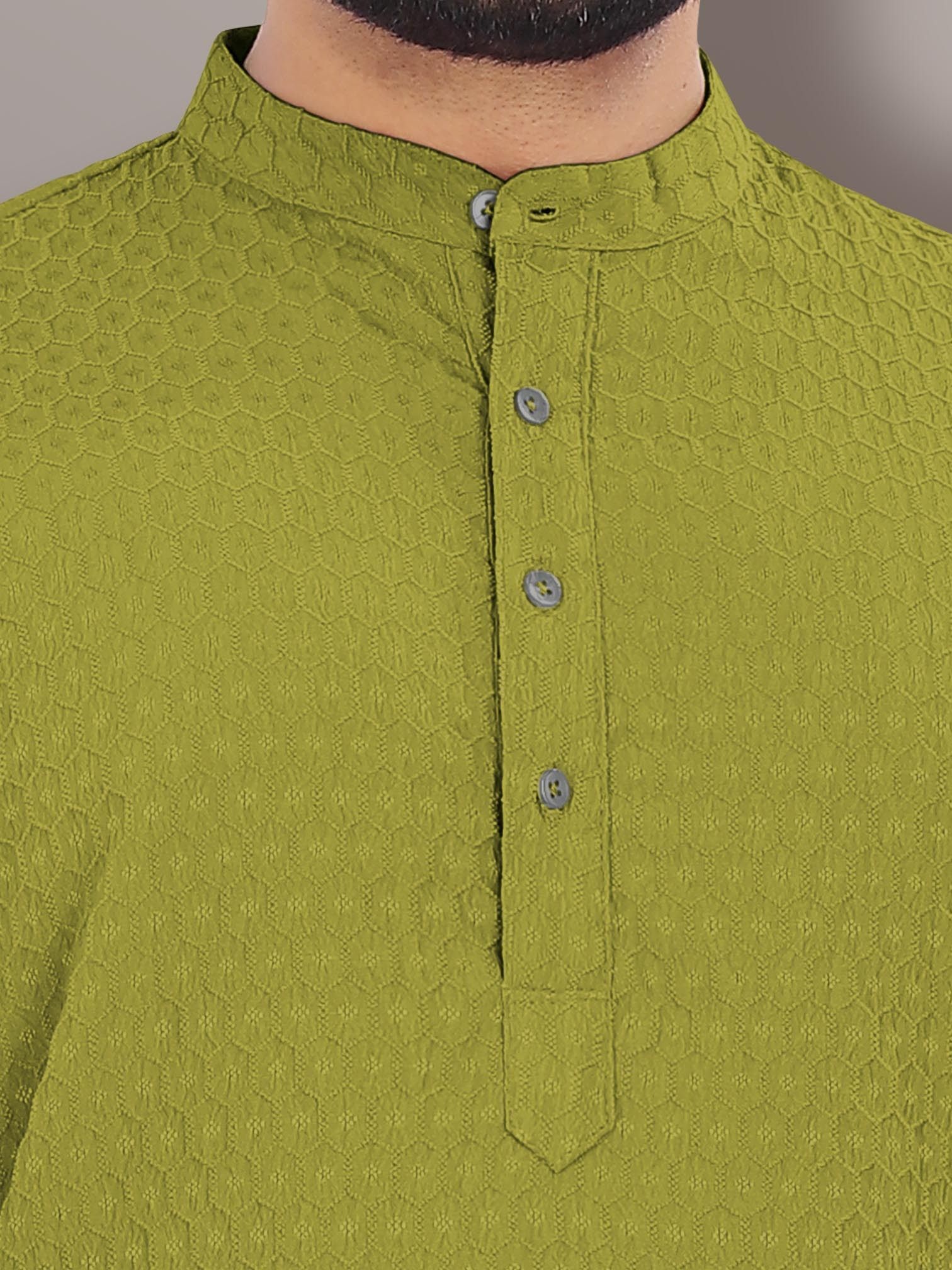 vebnor Men Solid Jacquard Straight Kurta-picture-16