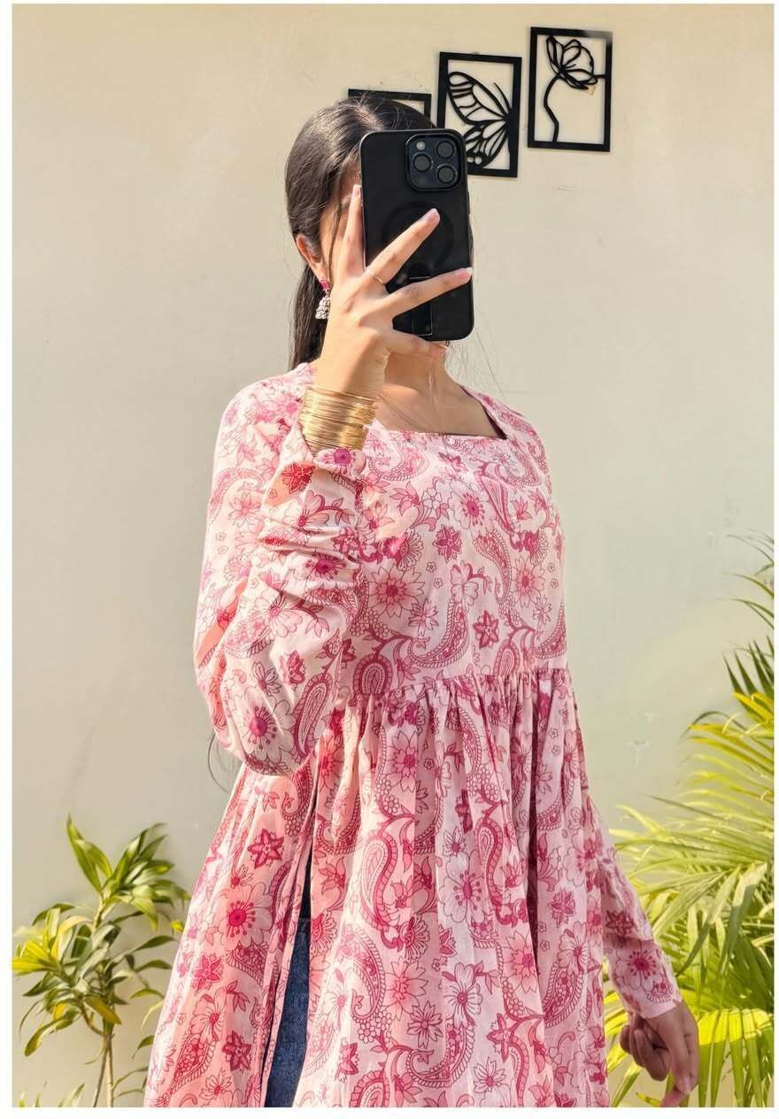 Pack of 2 Women Printed, Floral Print Viscose Rayon Anarkali Kurta-image-41