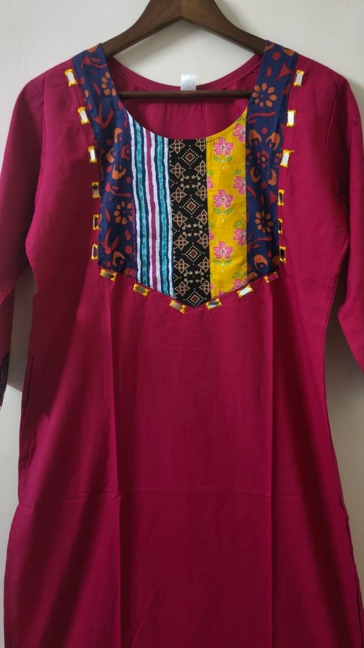 wardrobe Patchwork Pure Cotton A-line Kurta for Women-picture-30