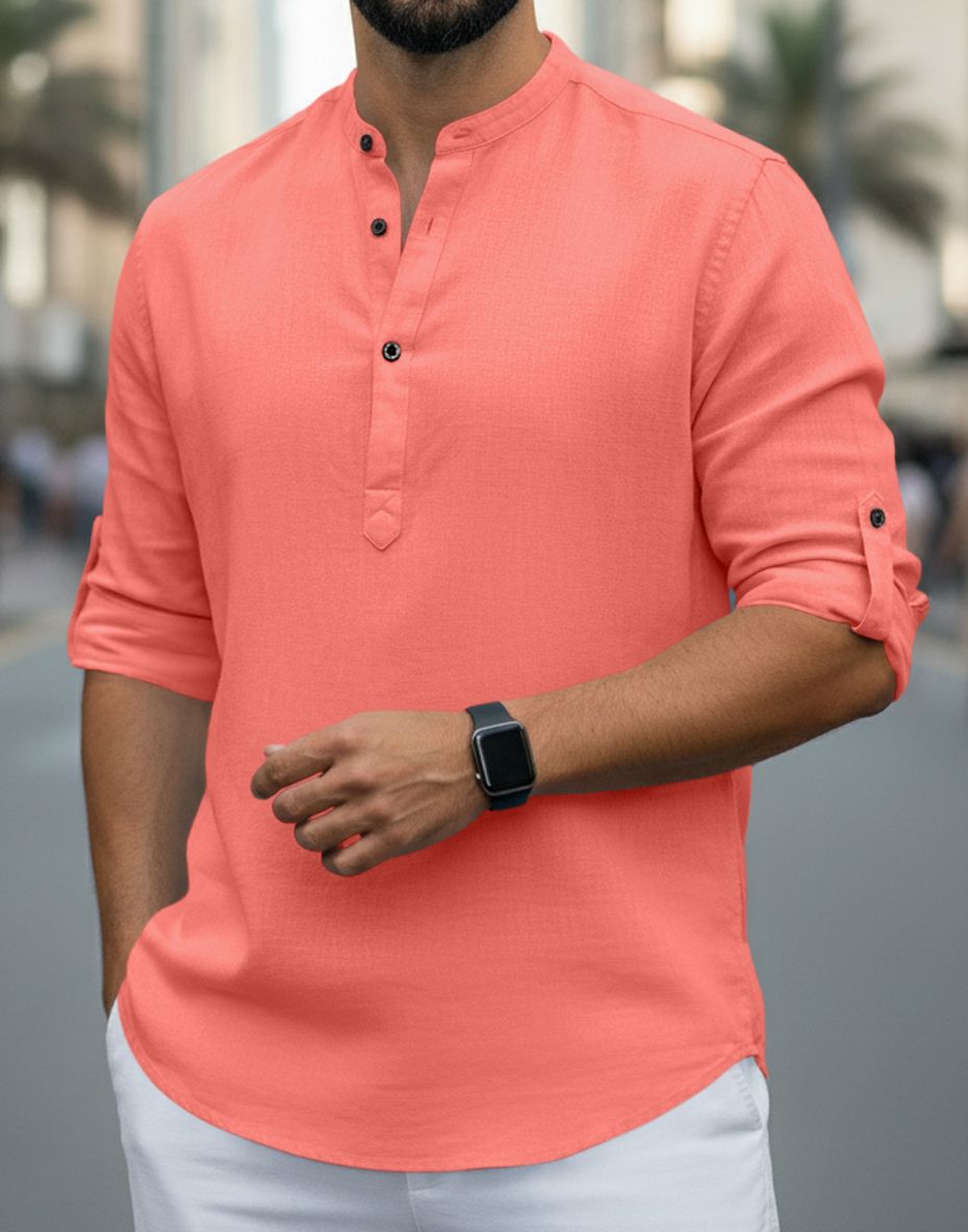 zartha Solid Cotton Blend Straight Kurta for Men-picture-42