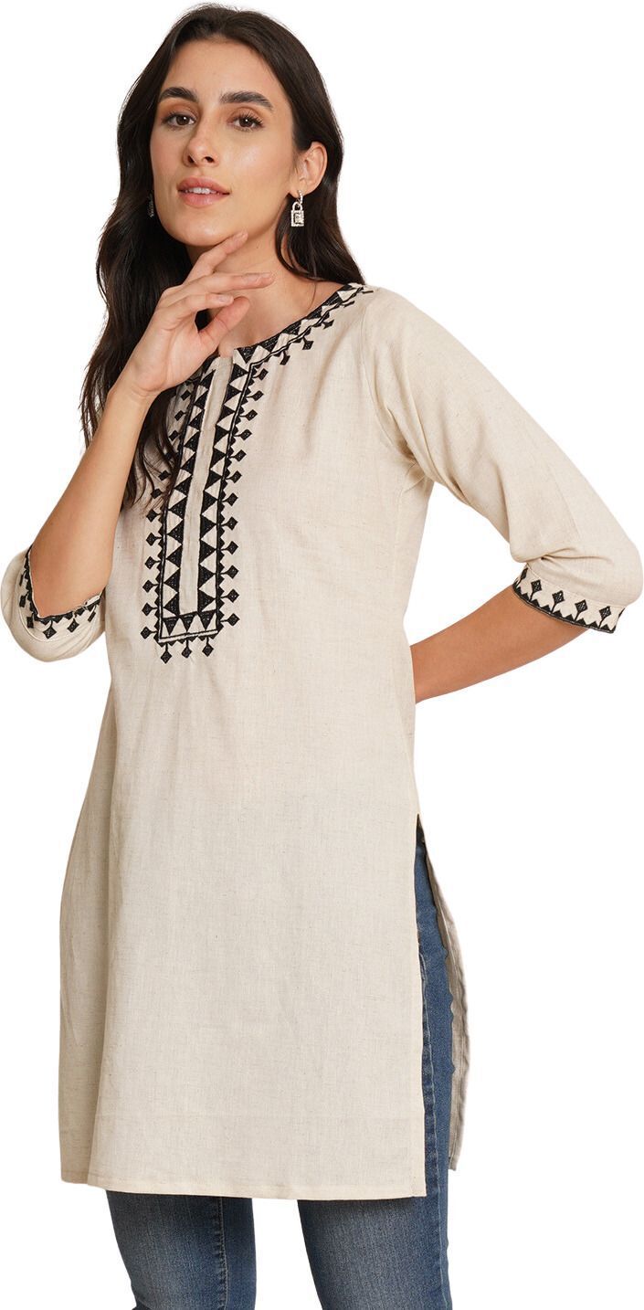 houseofcommon Women Embroidered Cotton Blend Straight Kurta-picture-23