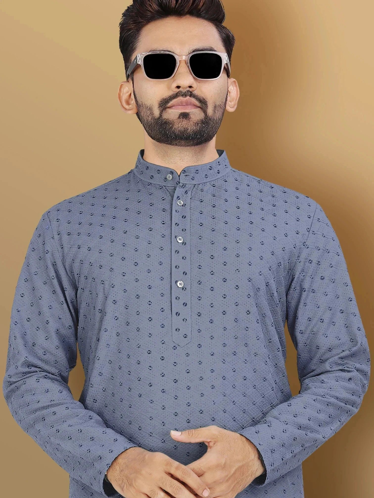vebnor Men Self Design Jacquard Straight Kurta-picture-36