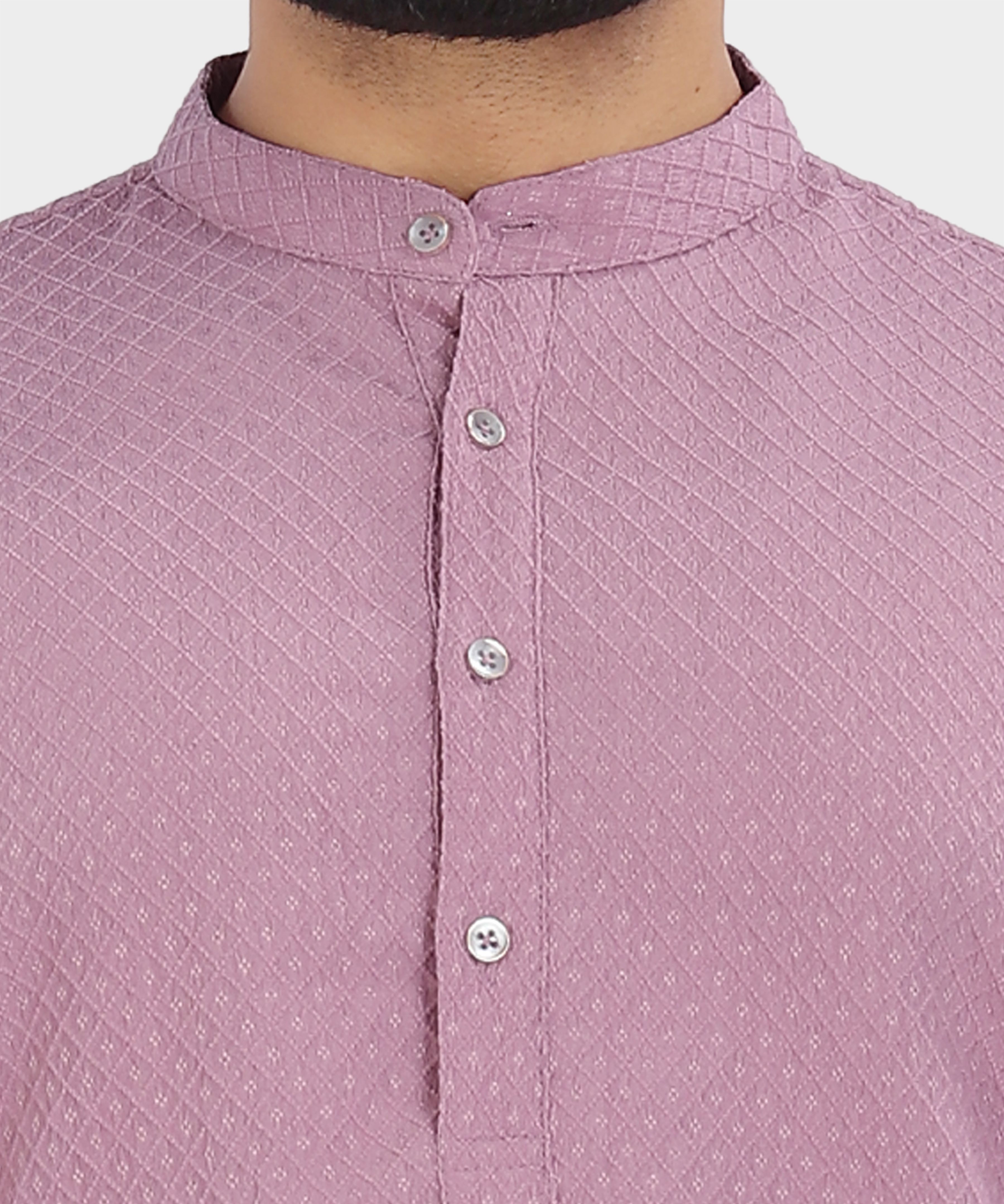 Men Solid Jacquard Straight Kurta