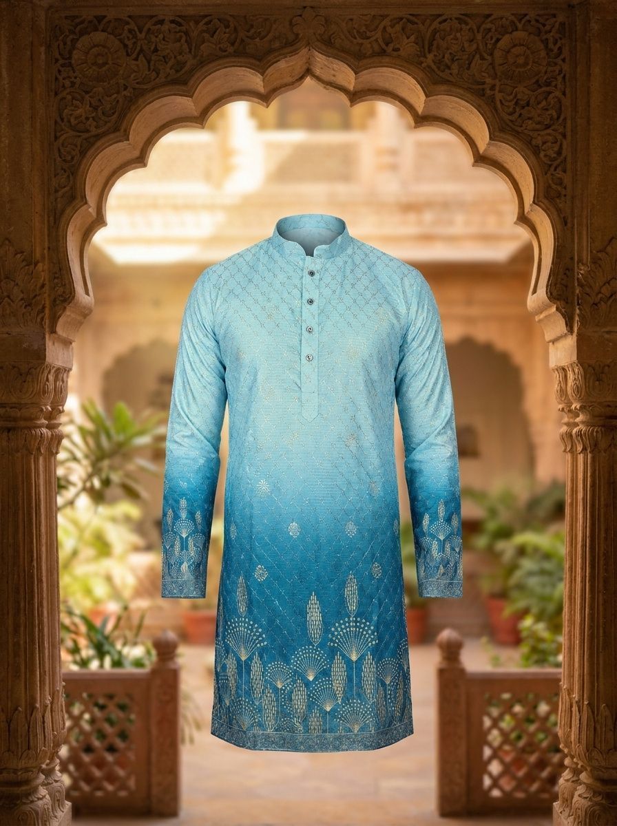 stylekurta Embroidered Jacquard Straight Kurta for Men-picture-10