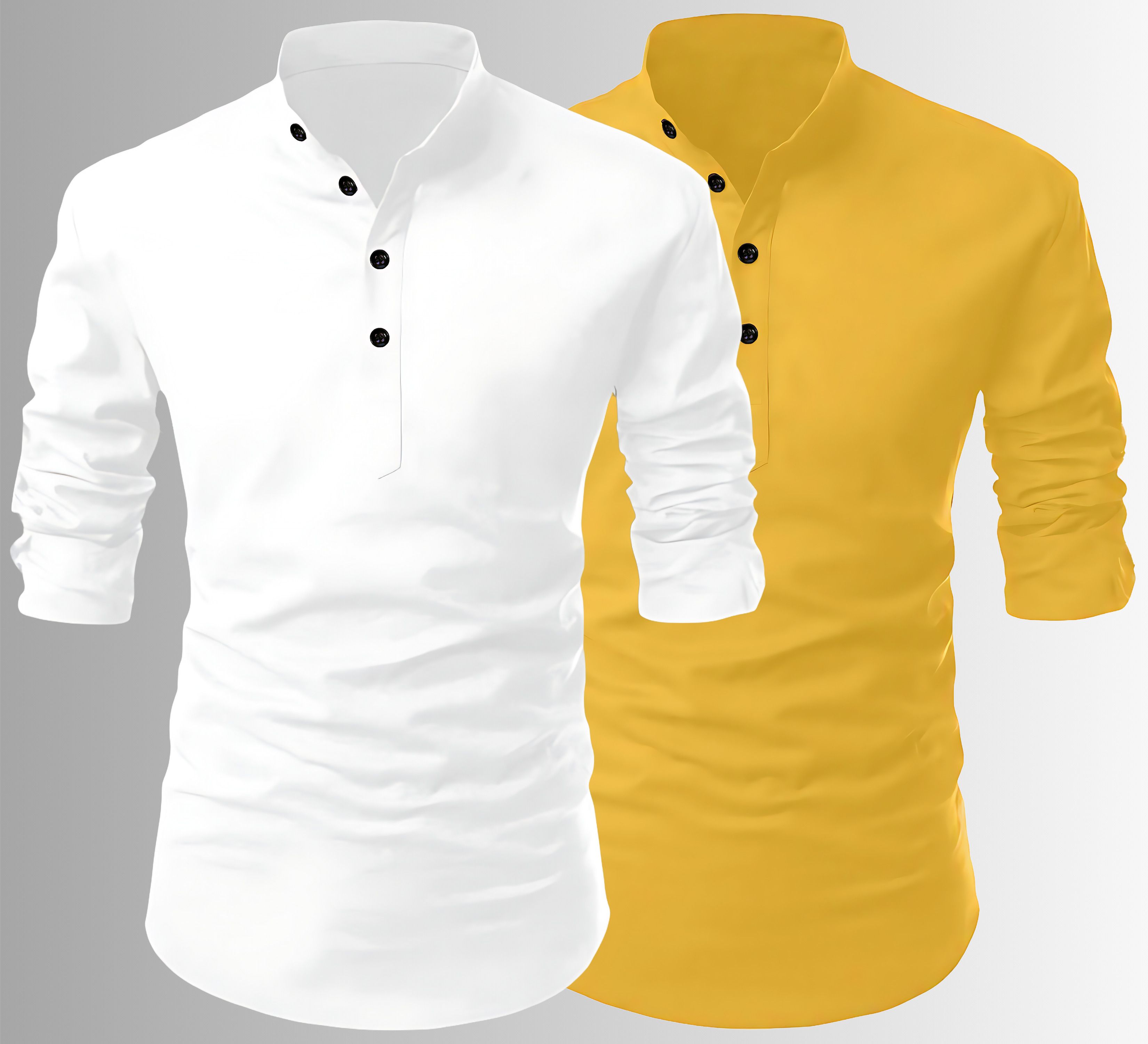 swamotifashion Men Solid Cotton Blend Straight Kurta-picture-26