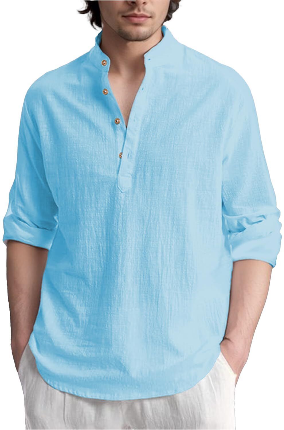 woifas edins trend Solid Cotton Blend Straight Kurta for Men-picture-14