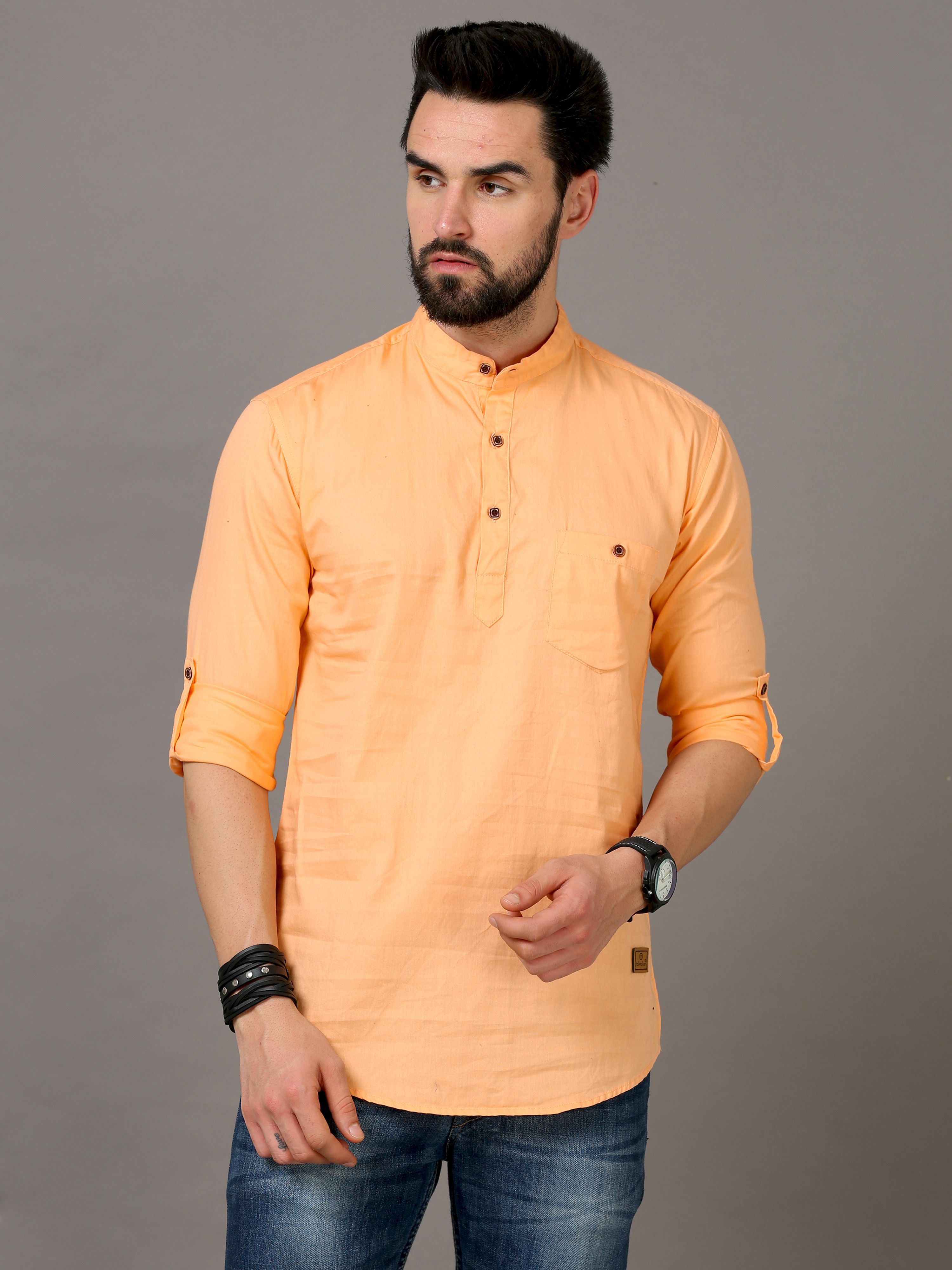 tallwalker Men Solid Pure Cotton Straight Kurta-picture-16