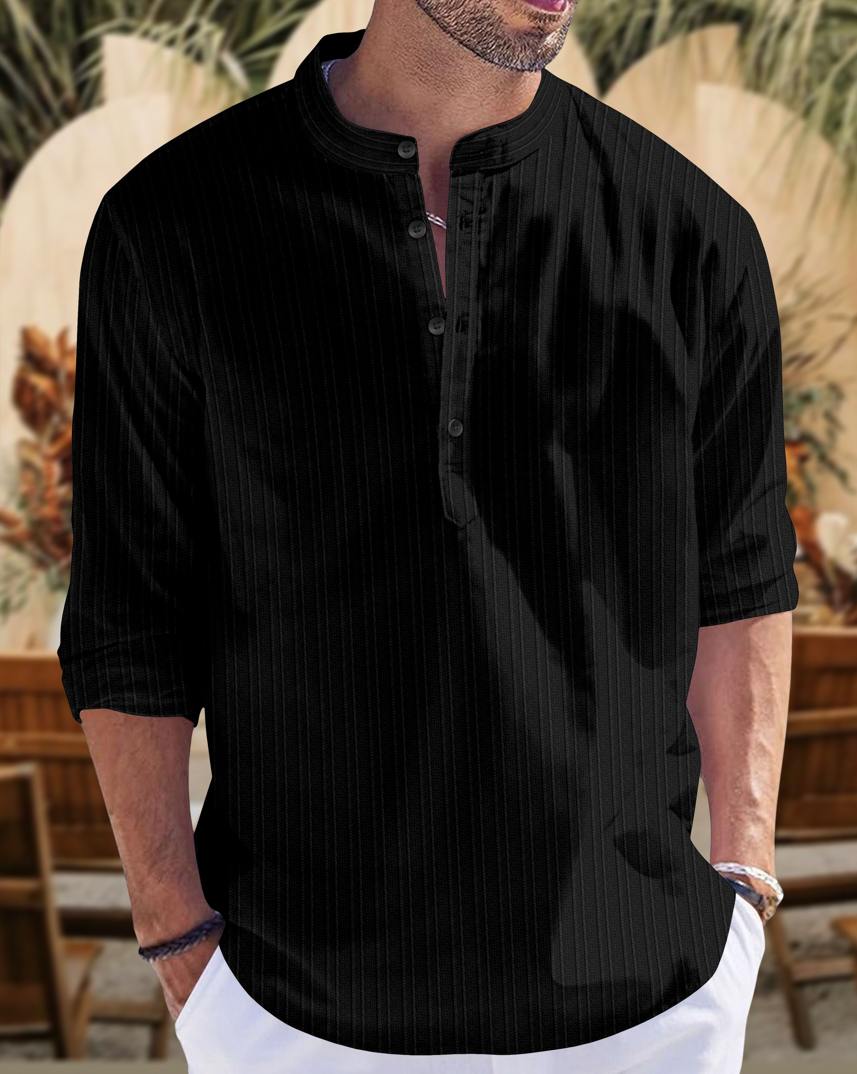 Men Self Design Silk Blend Straight Kurta-image-30