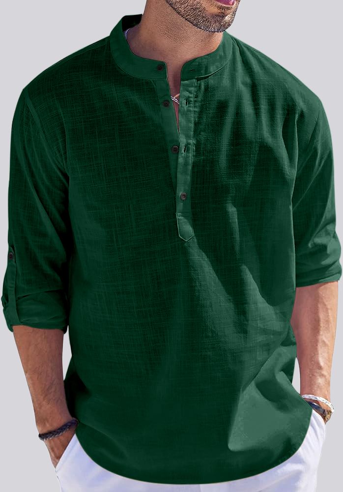 zartha Men Solid Cotton Blend Straight Kurta-picture-17