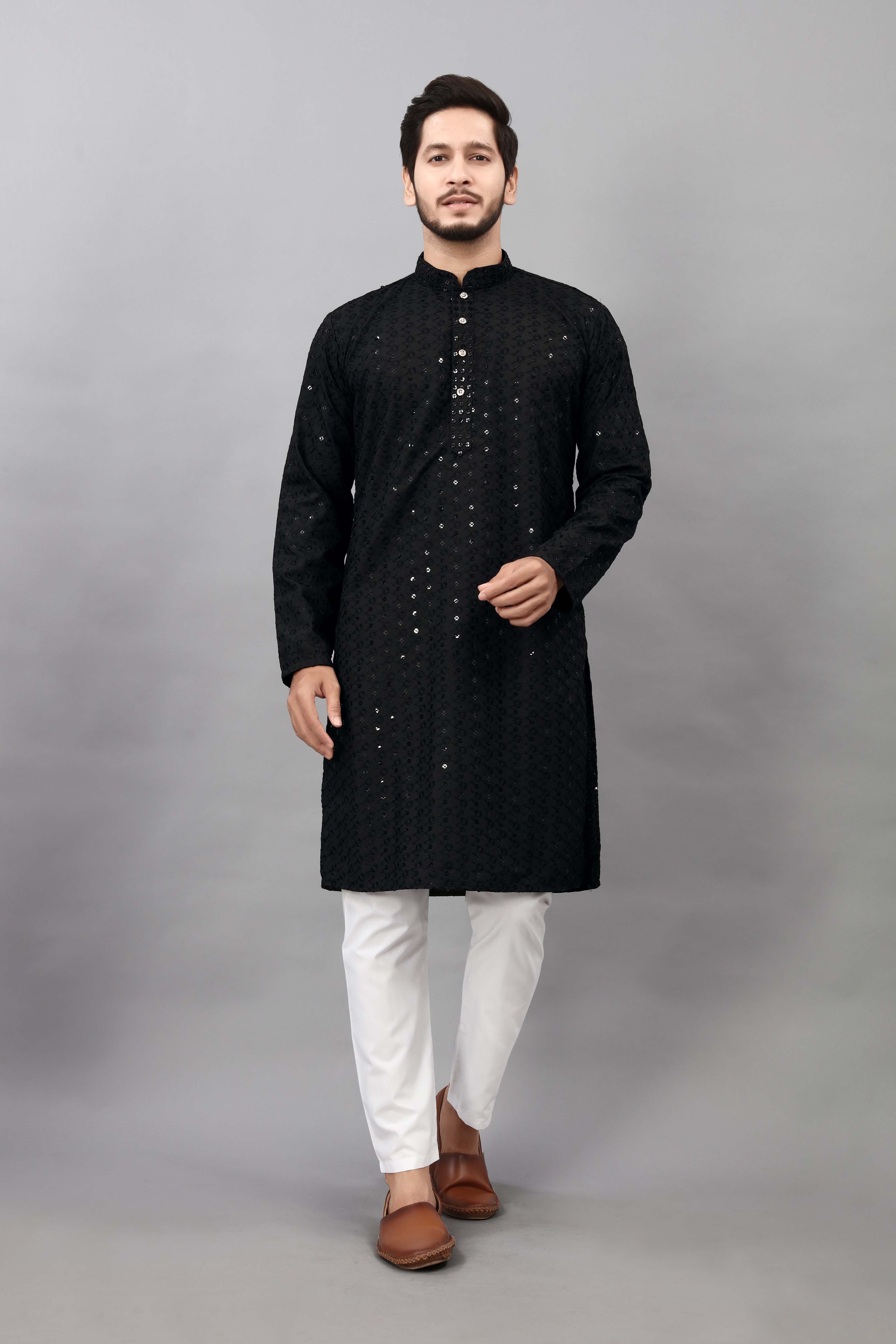 almora Men Embroidered Cotton Rayon A-line Kurta-picture-12