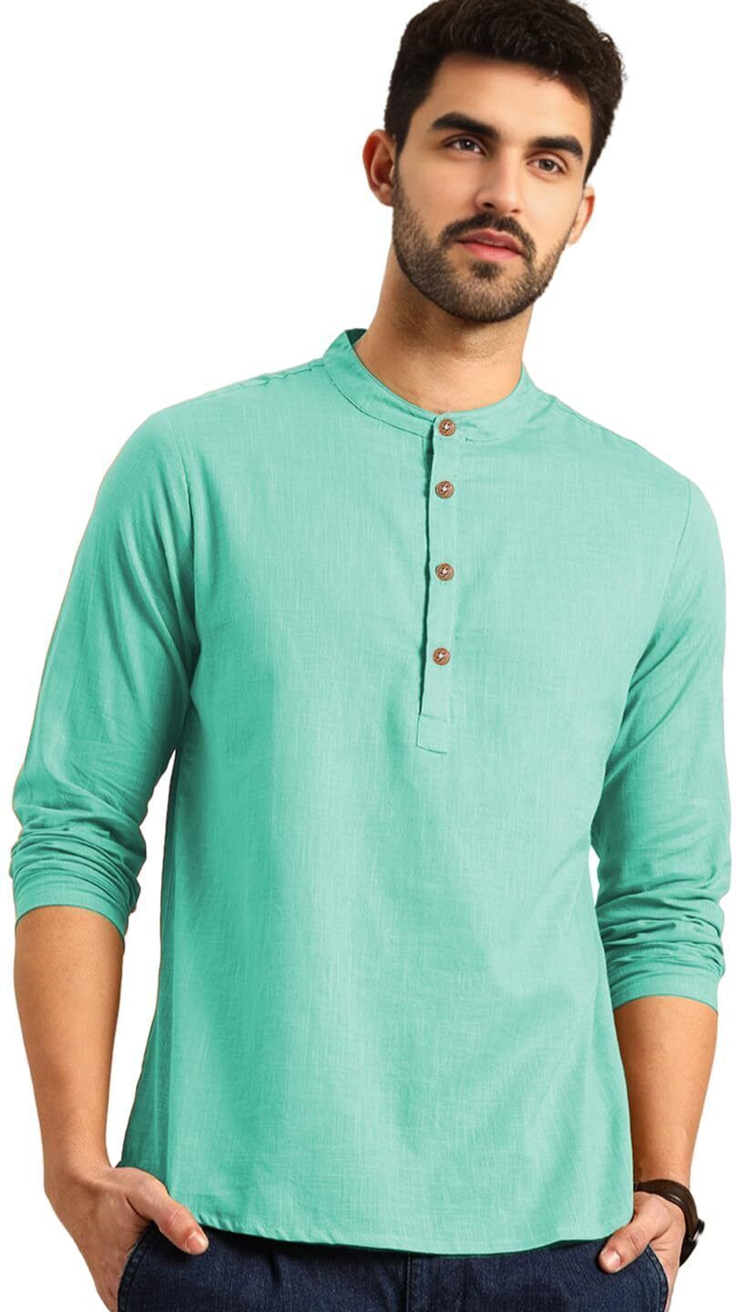 amritenterprise Solid Pure Cotton Straight Kurta for Men-picture-30