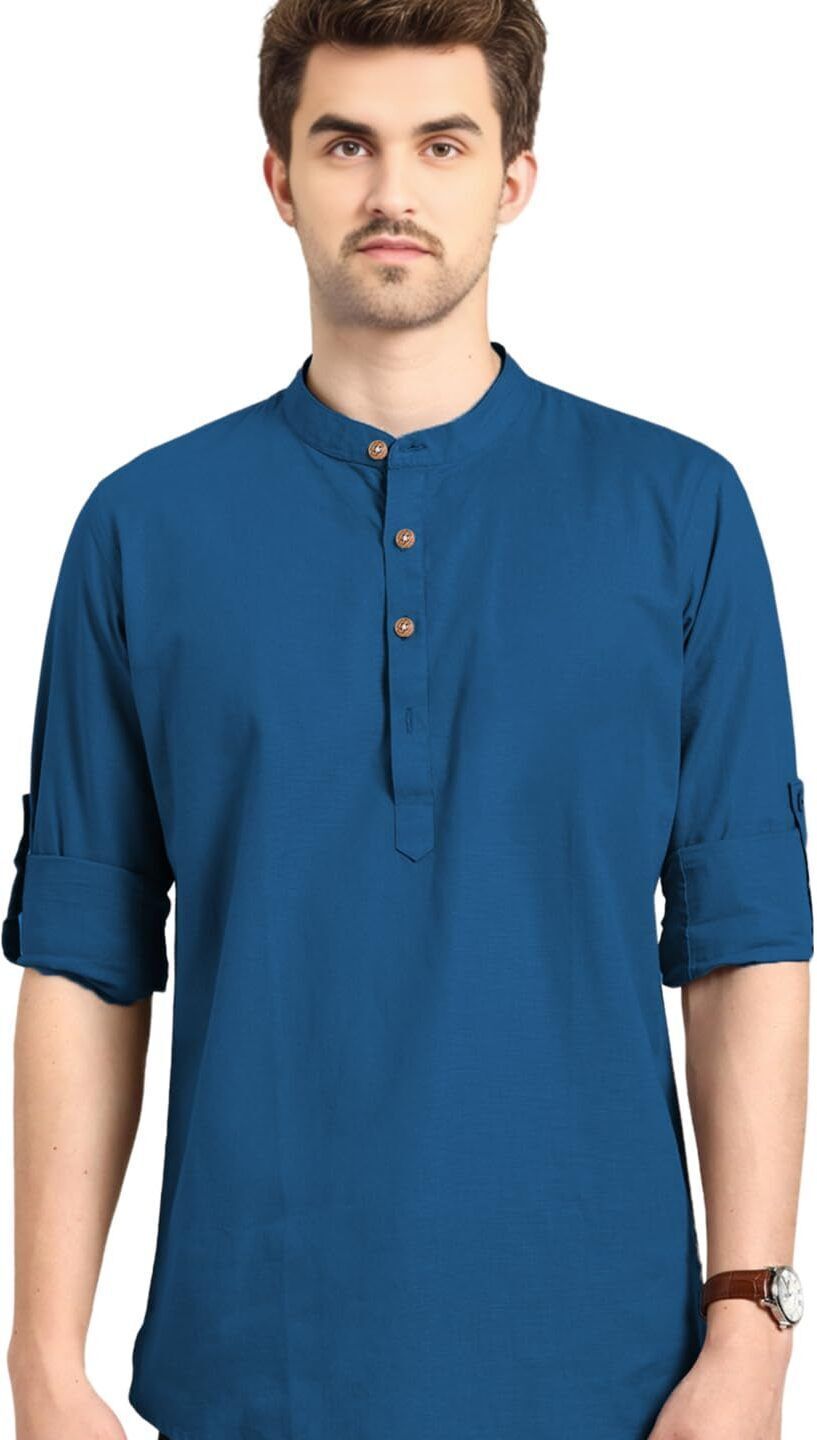 amritenterprise Solid Pure Cotton Straight Kurta for Men-picture-32