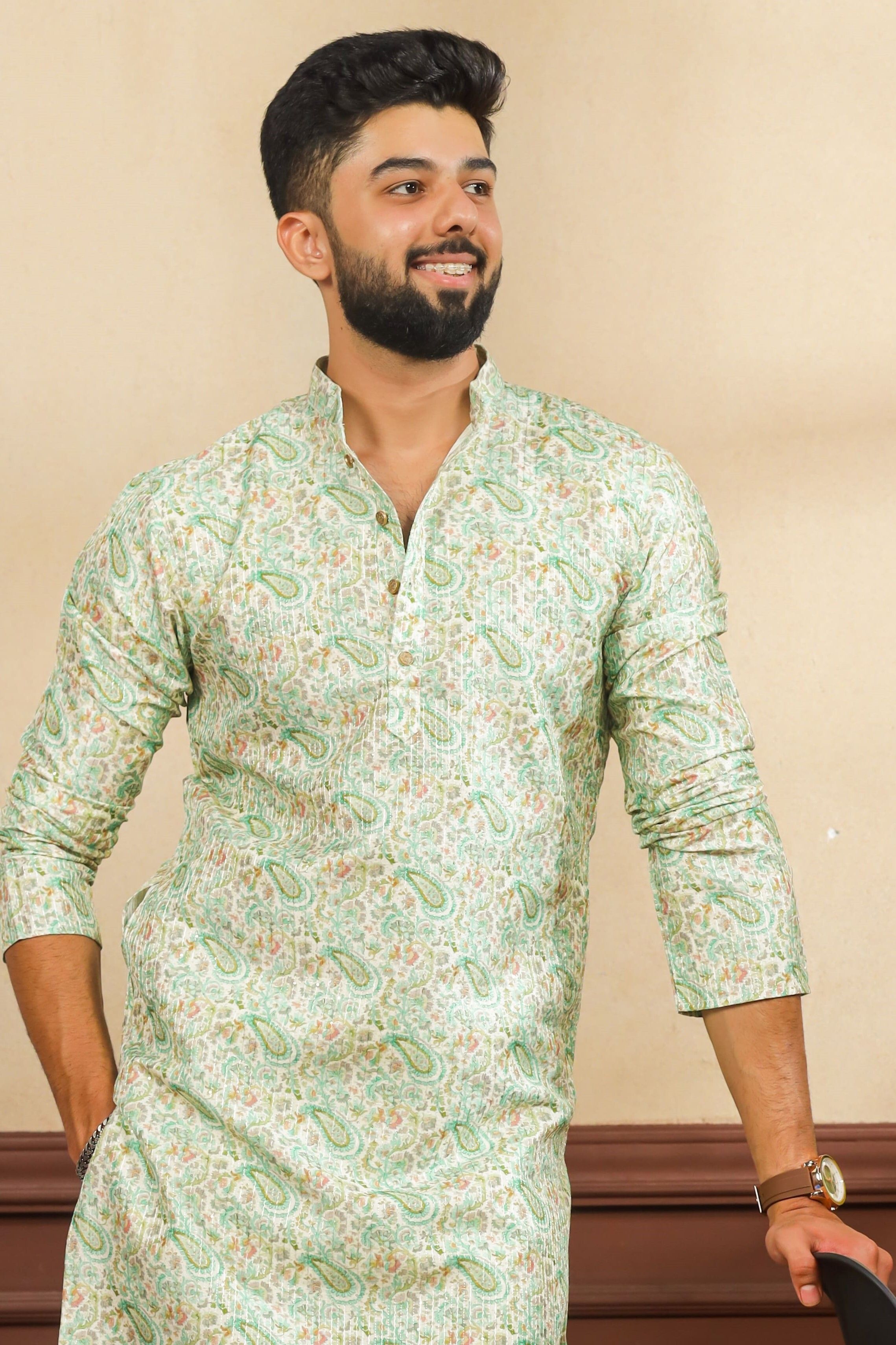 koshin Men Printed Cotton Blend Straight Kurta-picture-25