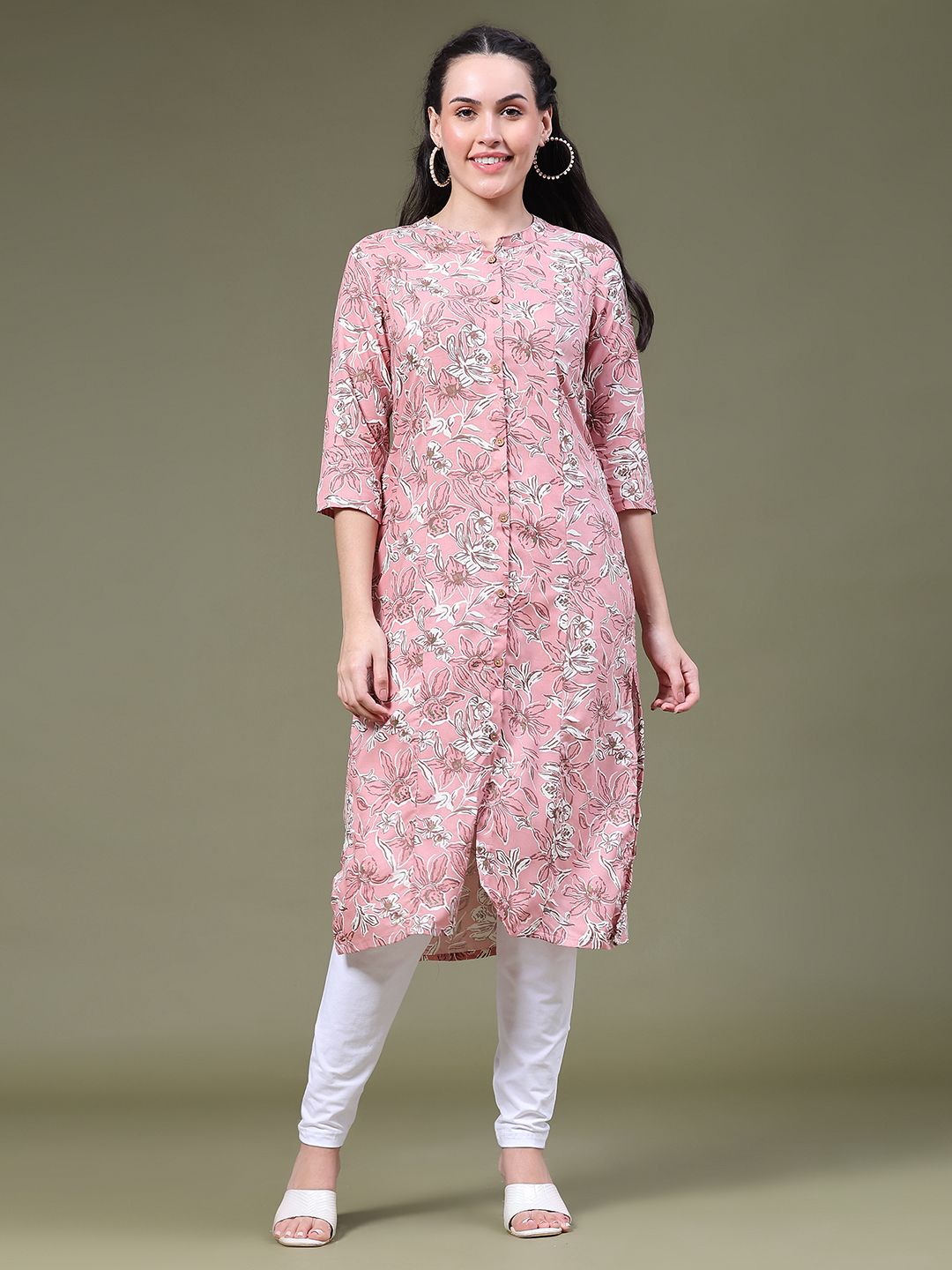 v-mart Printed Viscose Rayon A-line Kurta for Women-picture-12