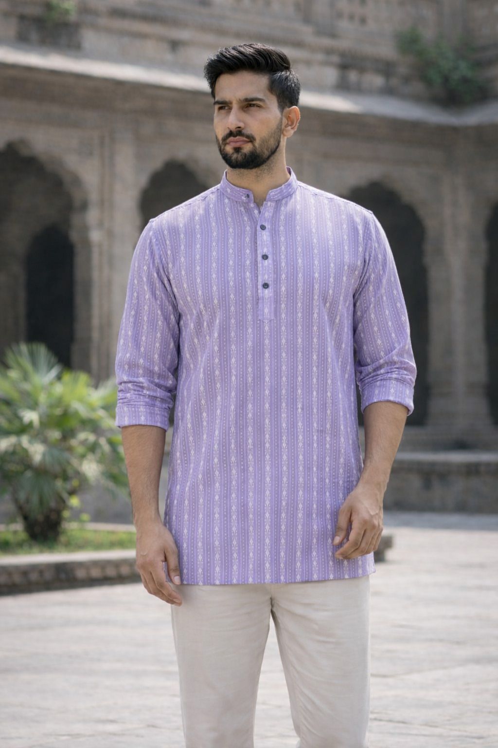 ladsloom Men Striped Pure Cotton Straight Kurta-picture-3