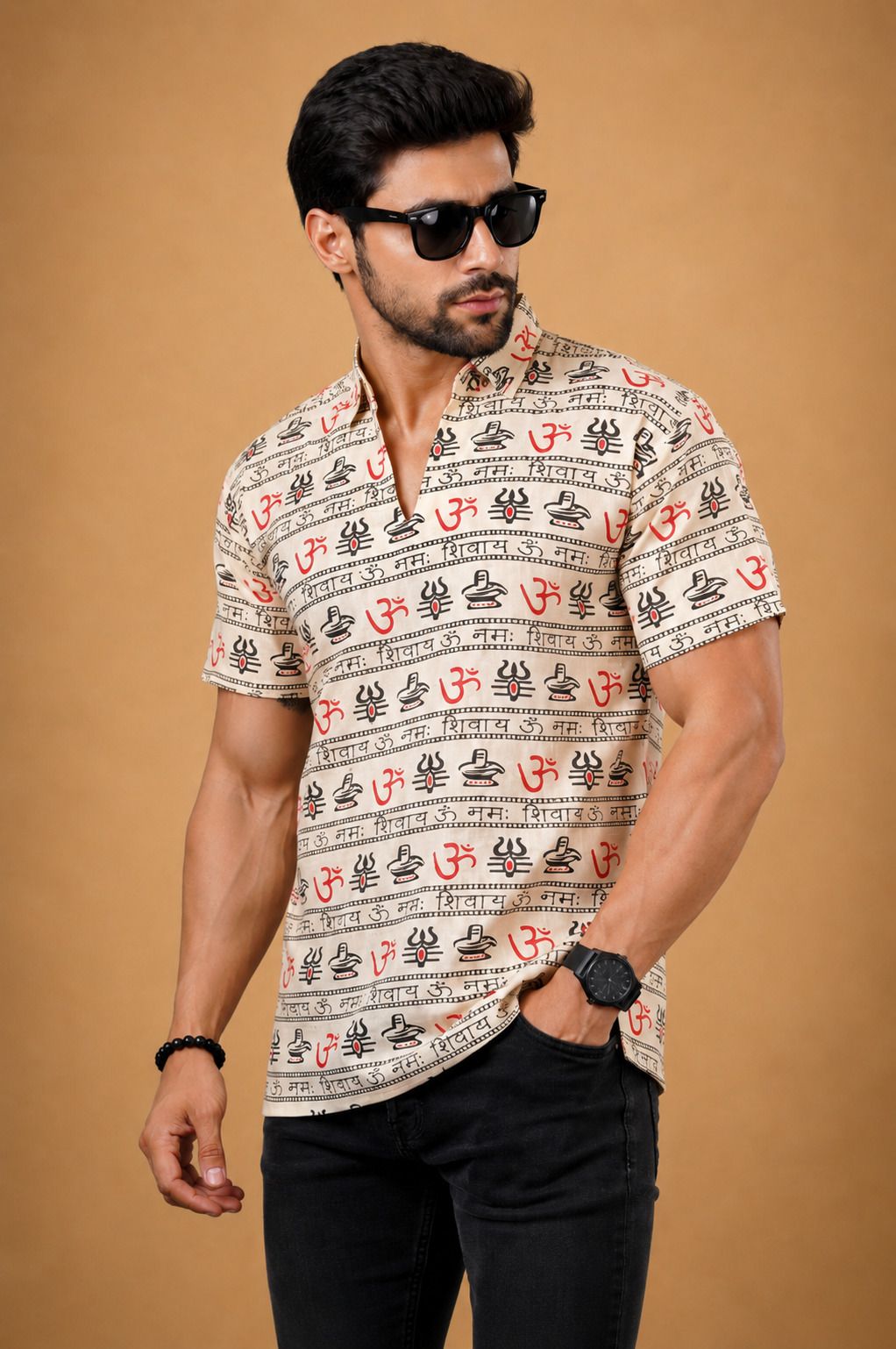 kipekee Printed Cotton Blend Straight Kurta for Men-picture-33