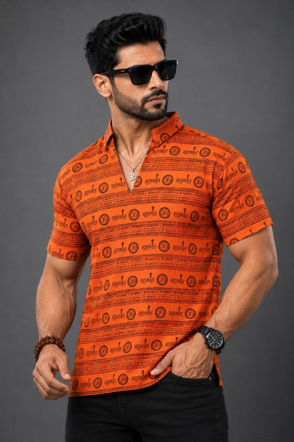axolotl Printed Cotton Blend Straight Kurta for Men-picture-10