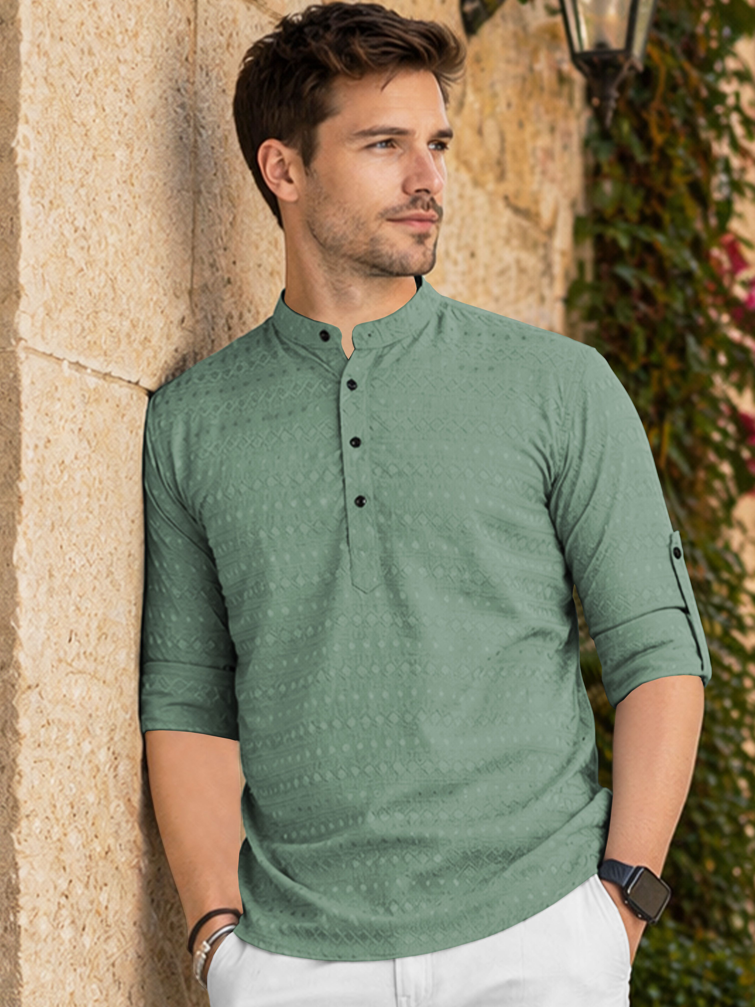 vebnor Men Self Design Art Silk Straight Kurta-picture-17