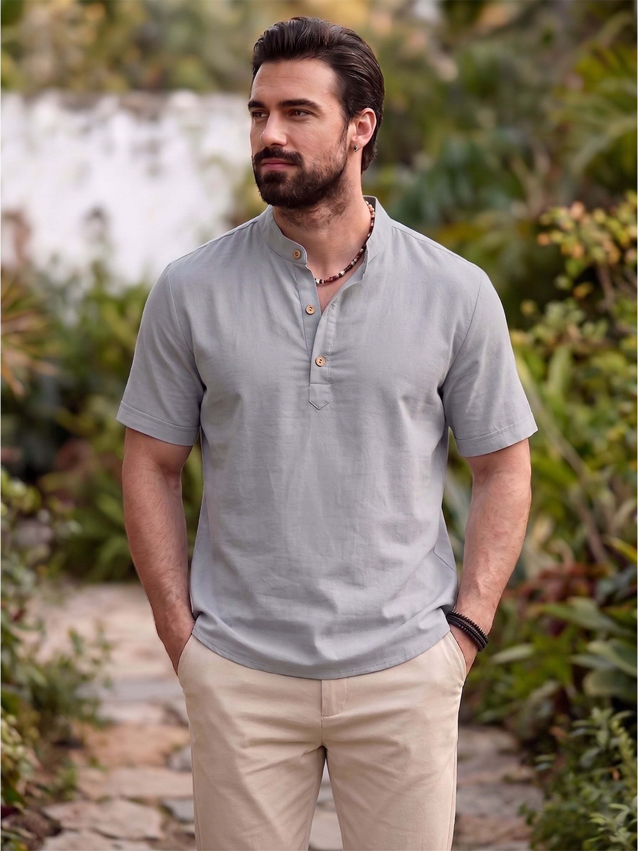 vashuqi Solid Cotton Blend Straight Kurta for Men-picture-14