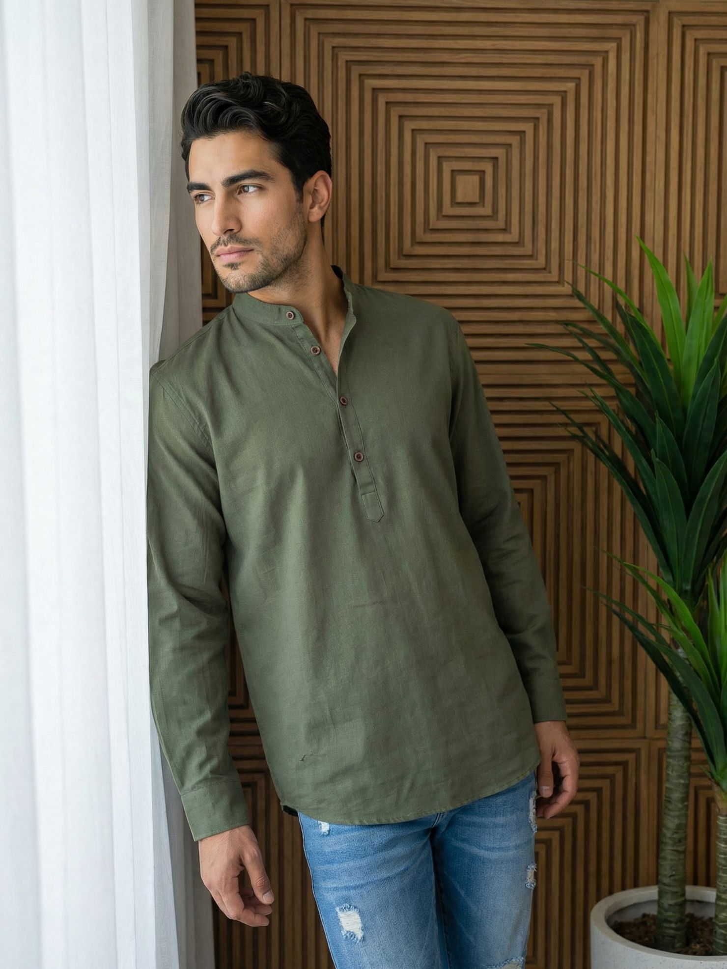 jompers Men Solid Pure Cotton Straight Kurta-picture-12