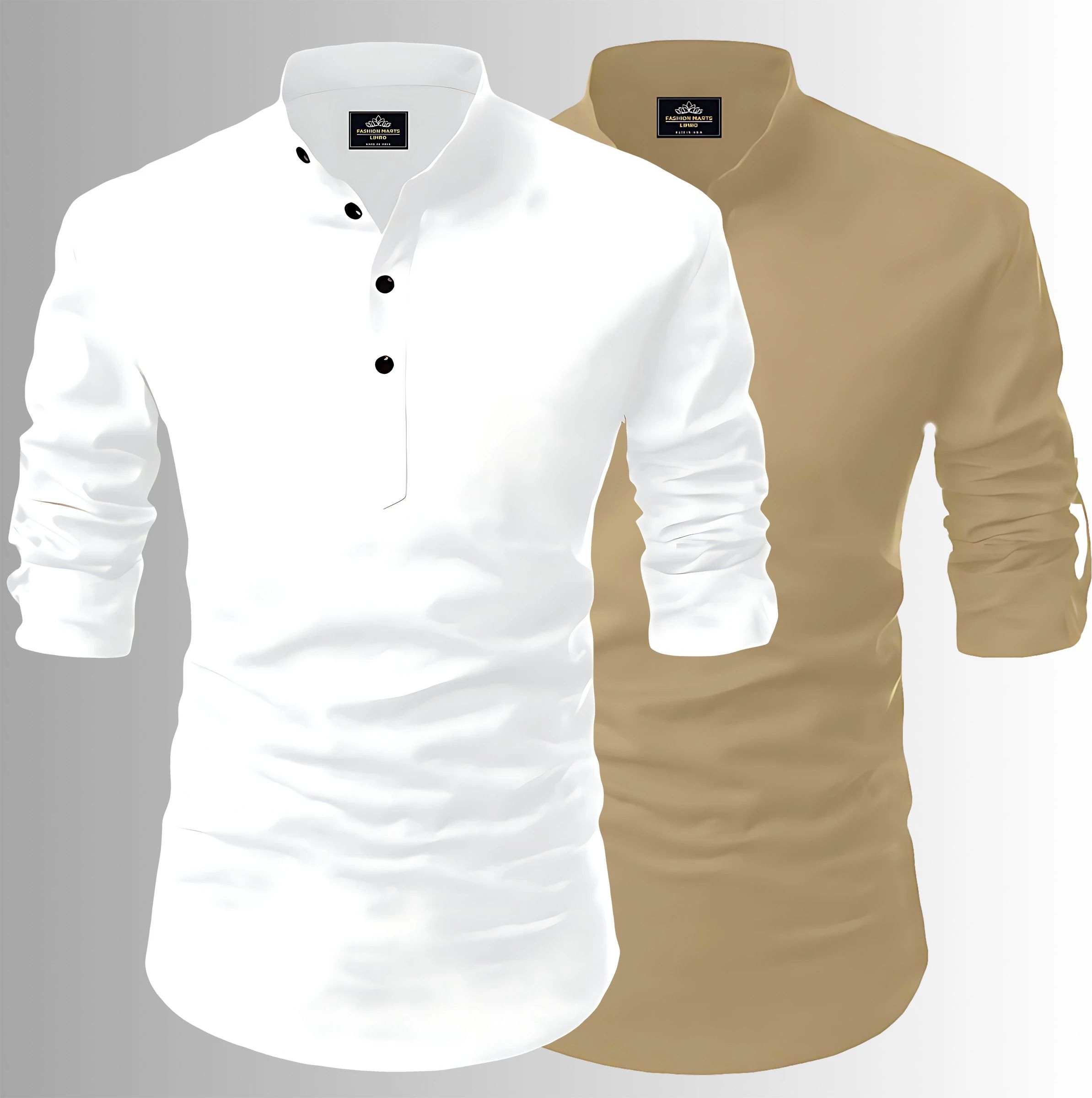 kavyangle creation Pack of 2 Men Printed Cotton Blend Straight Kurta-picture-33