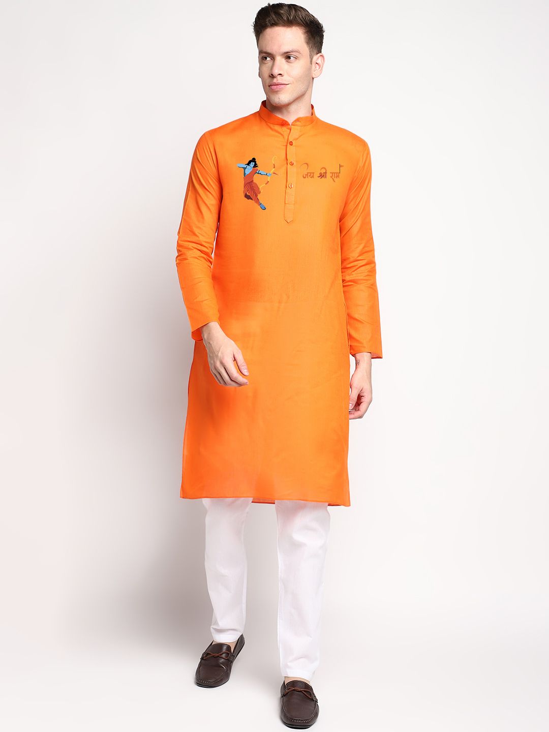 devoiler Printed Pure Cotton Straight Kurta for Men-picture-11