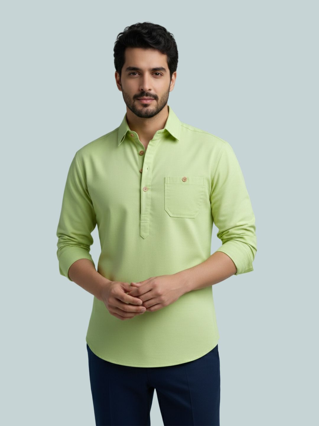 edinswoifs trend Solid Cotton Blend Straight Kurta for Men-picture-25
