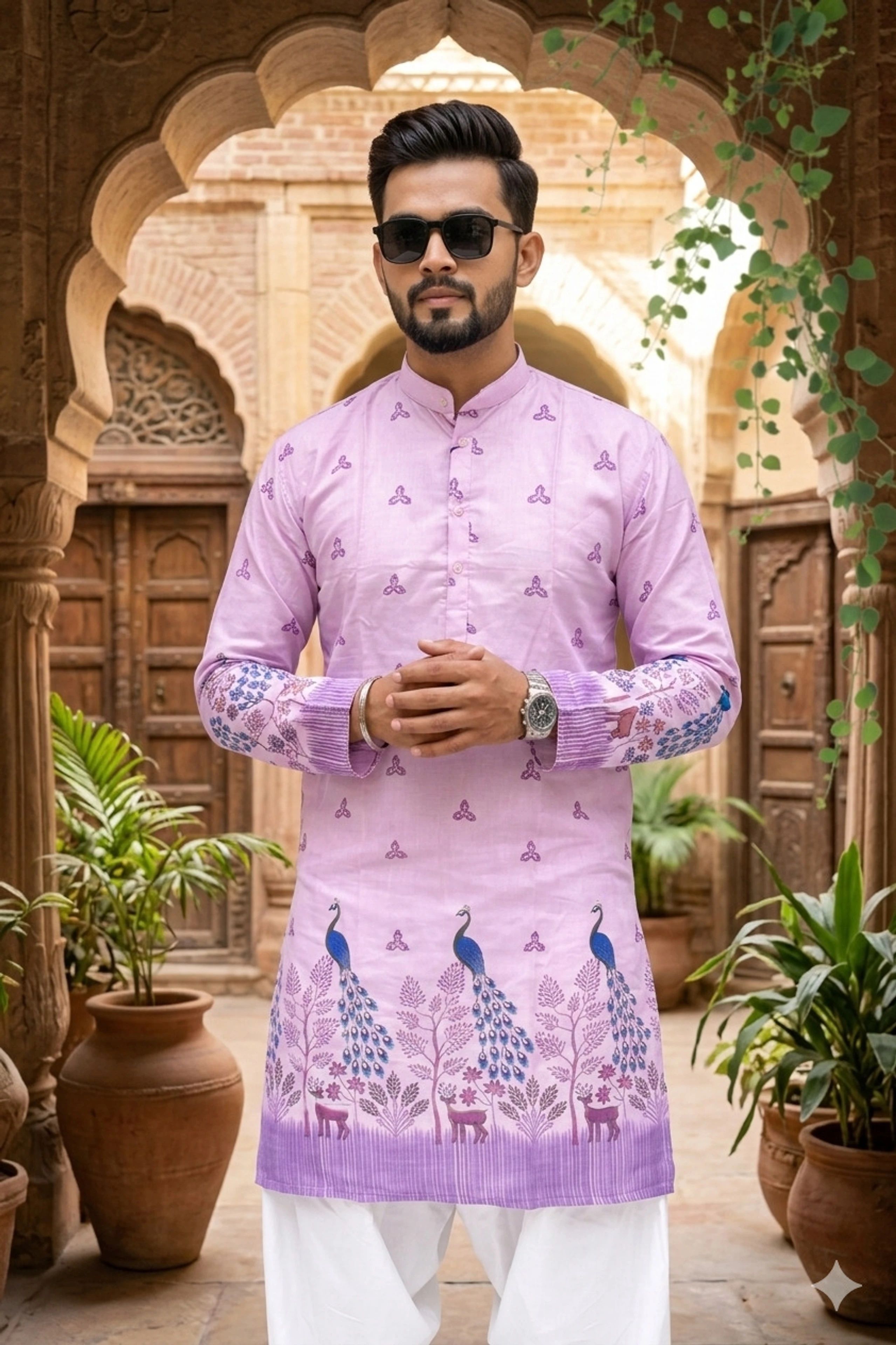 stylekurta Printed Cotton Blend Straight Kurta for Men-picture-17