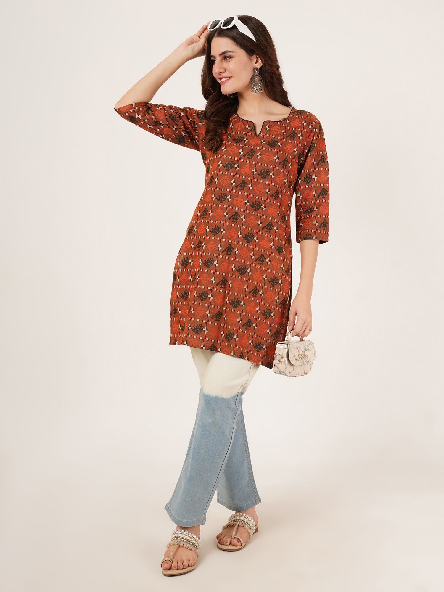 houseofcommon Women Printed Cotton Blend Straight Kurta-picture-19