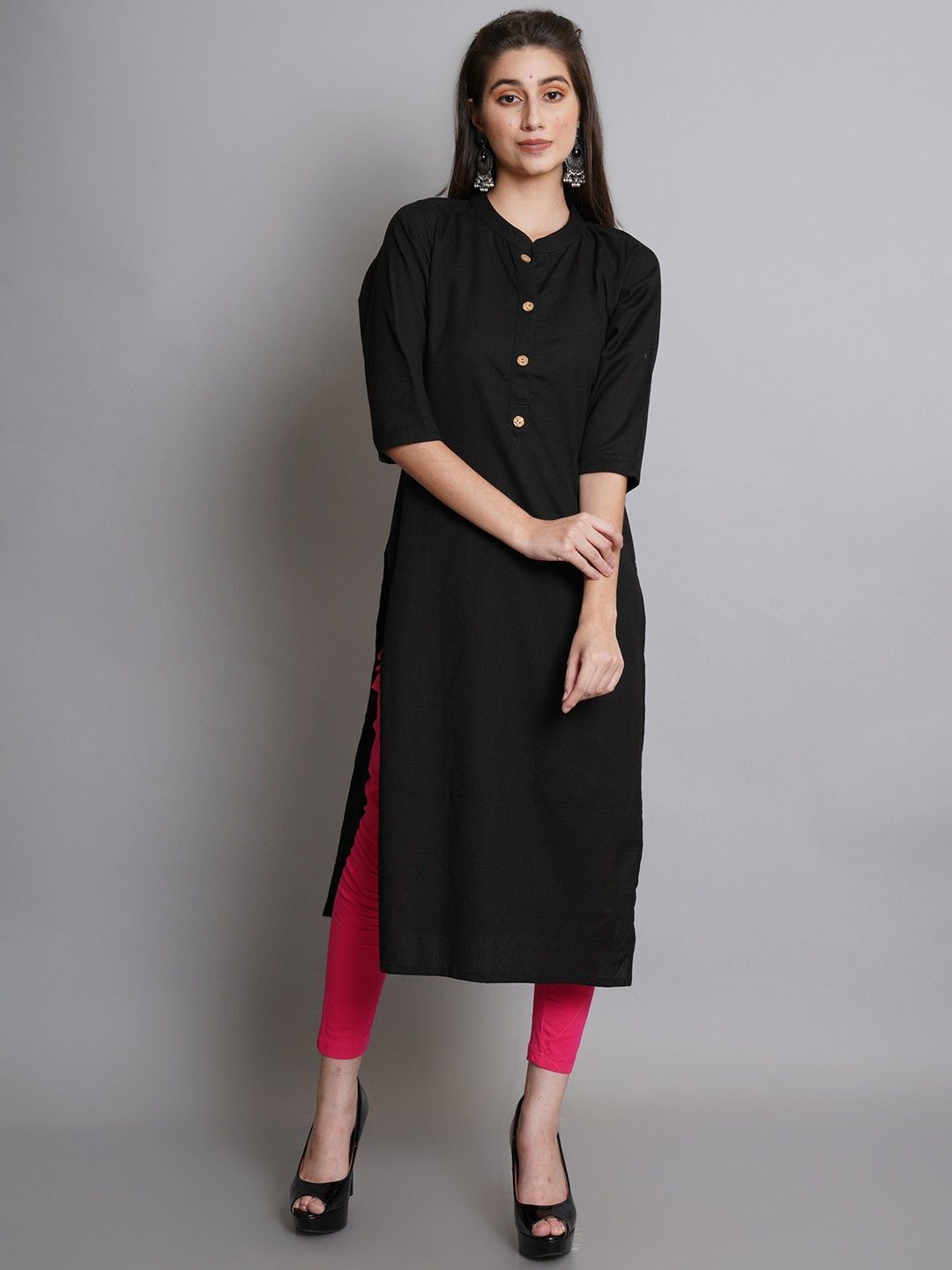 houseofcommon Women Solid Pure Cotton A-line Kurta-picture-33
