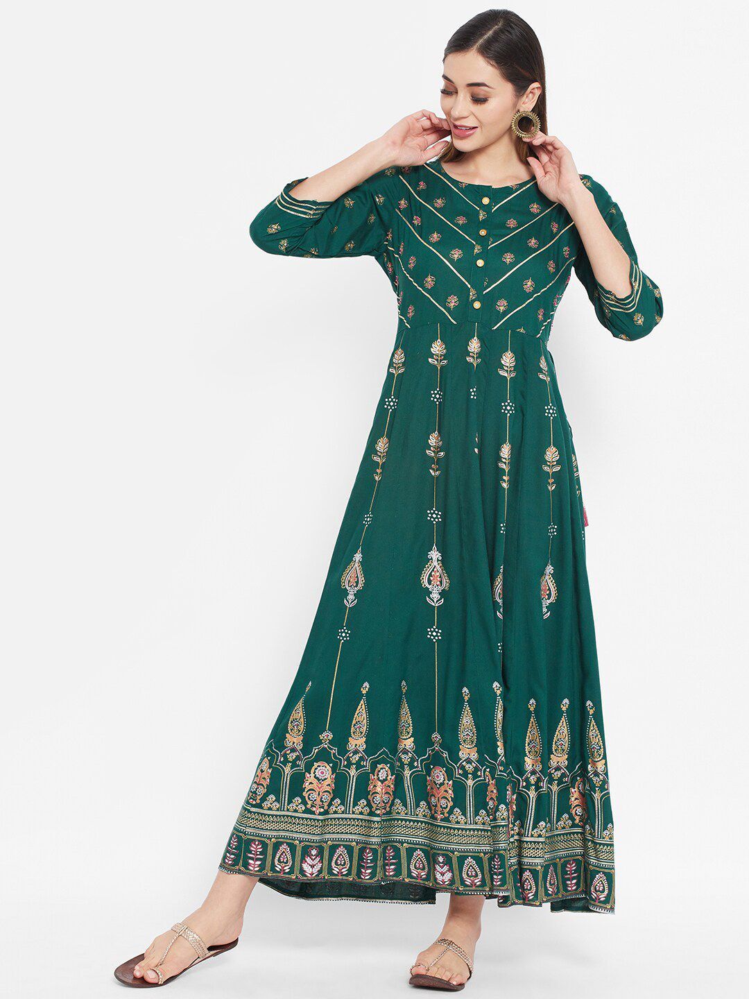 Printed Viscose Rayon A-line Kurta for Women-image-36