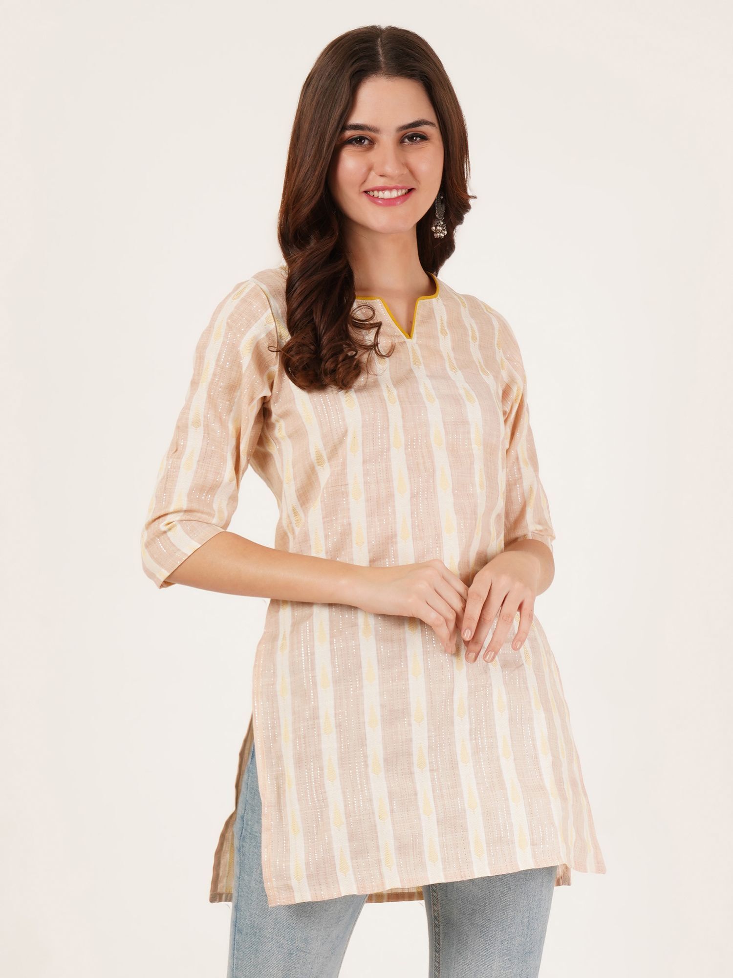 houseofcommon Women Striped Cotton Linen Straight Kurta-picture-21