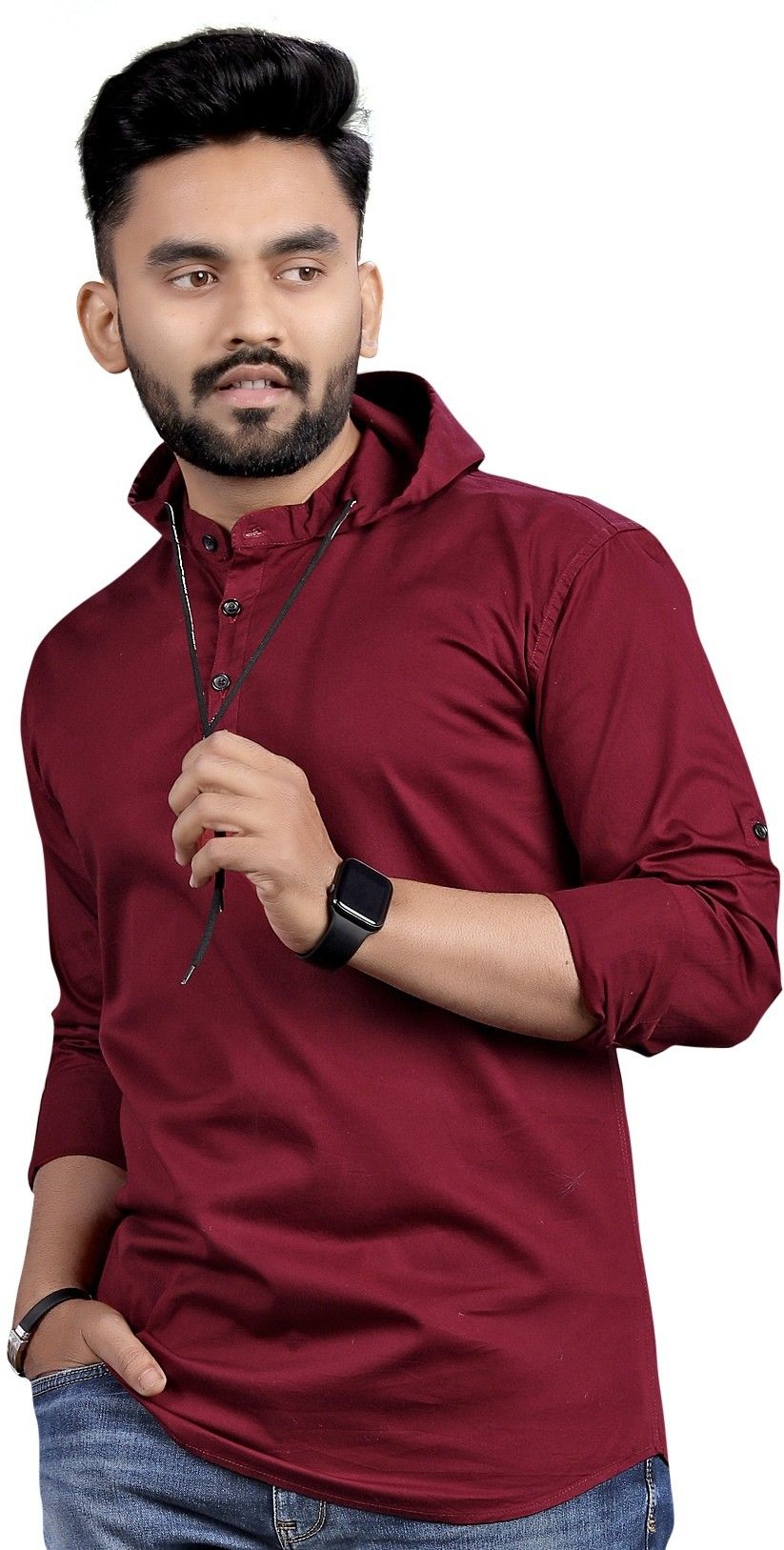 spoque Men Washed Cotton Blend Straight Kurta-picture-29