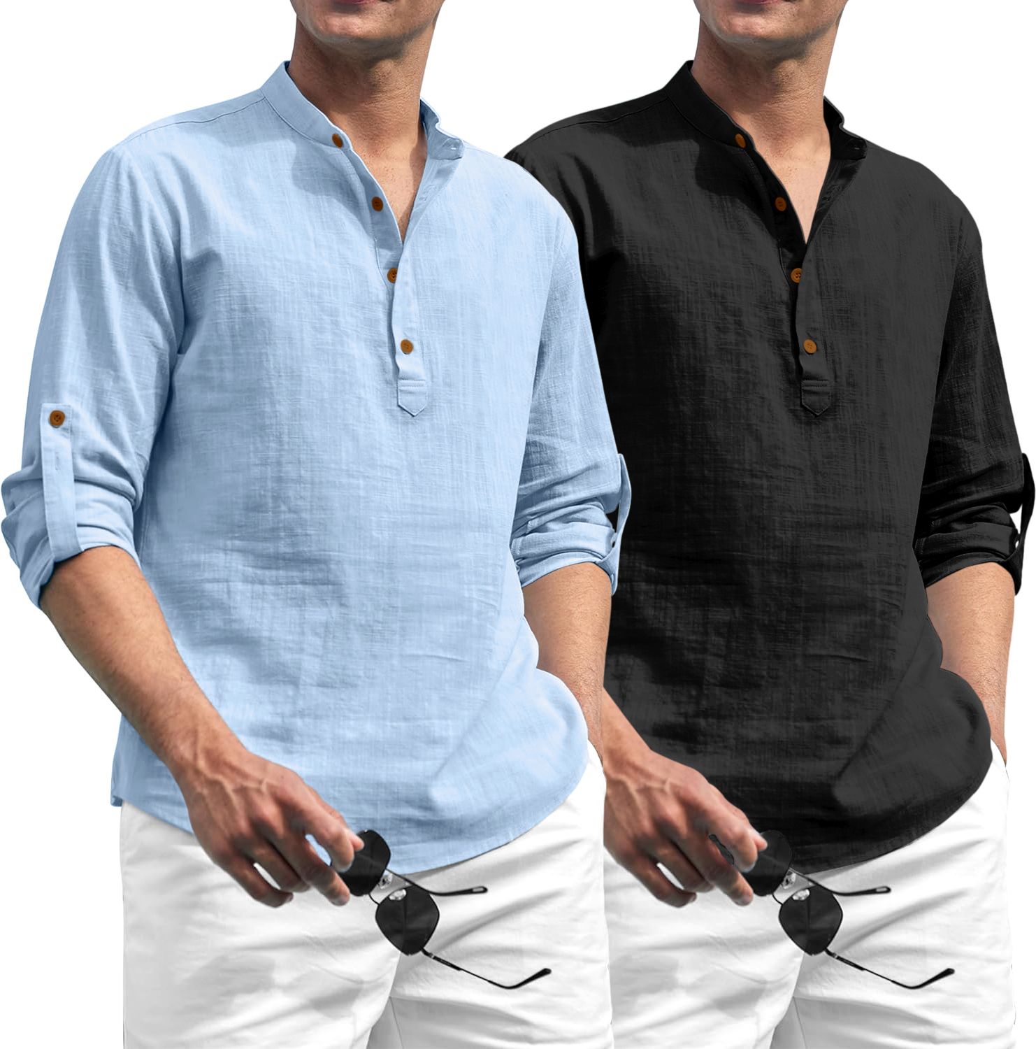 callidam Pack of 2 Solid Cotton Blend Straight Kurta for Men-picture-38