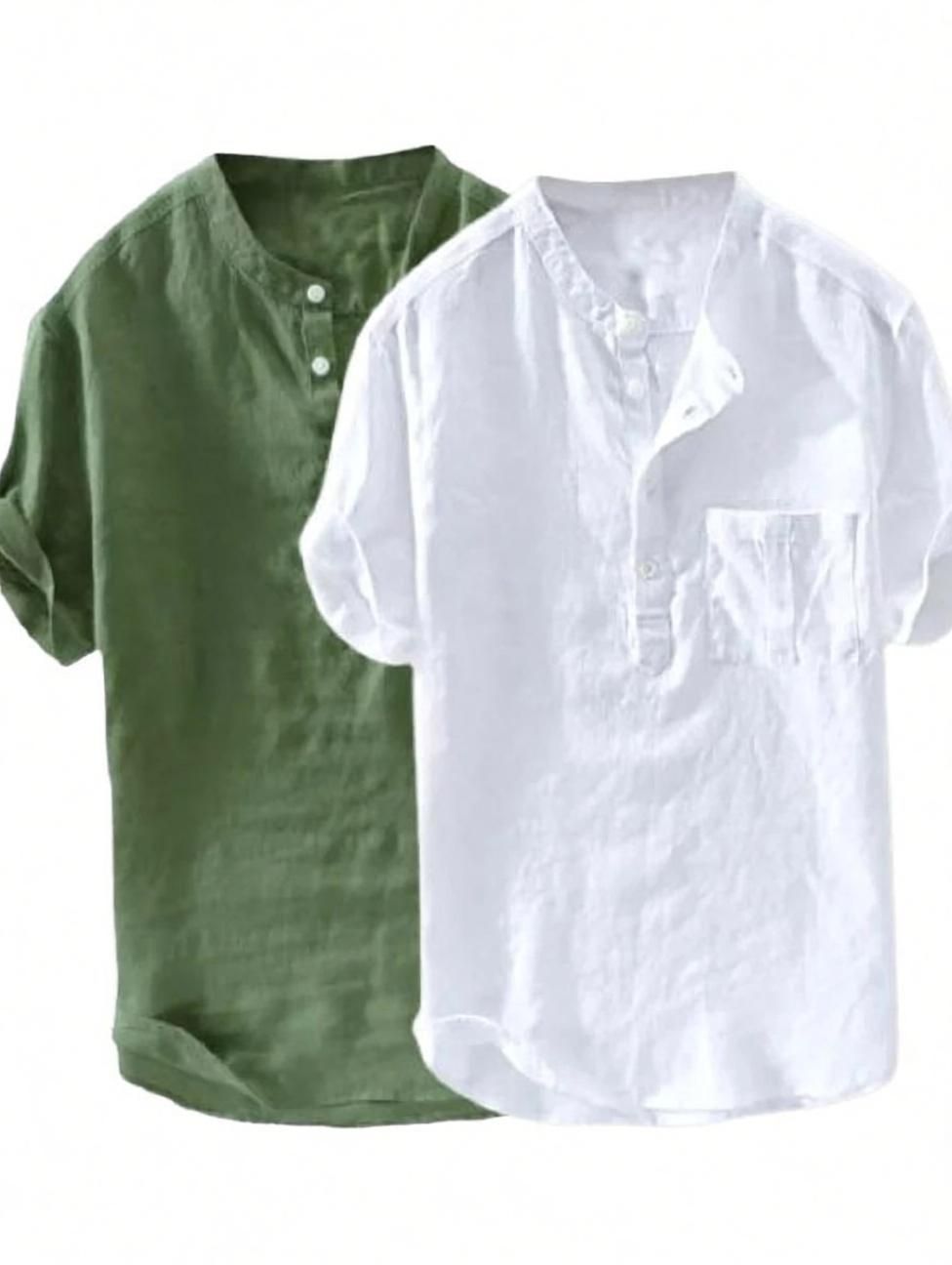 gainell Pack of 2 Men Solid Cotton Blend Straight Kurta-picture-20