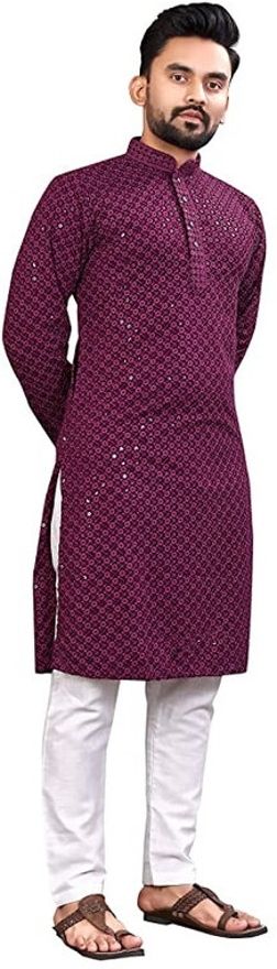 crystalrevenue Men Cotton Rayon Kurta Pyjama Set-picture-30