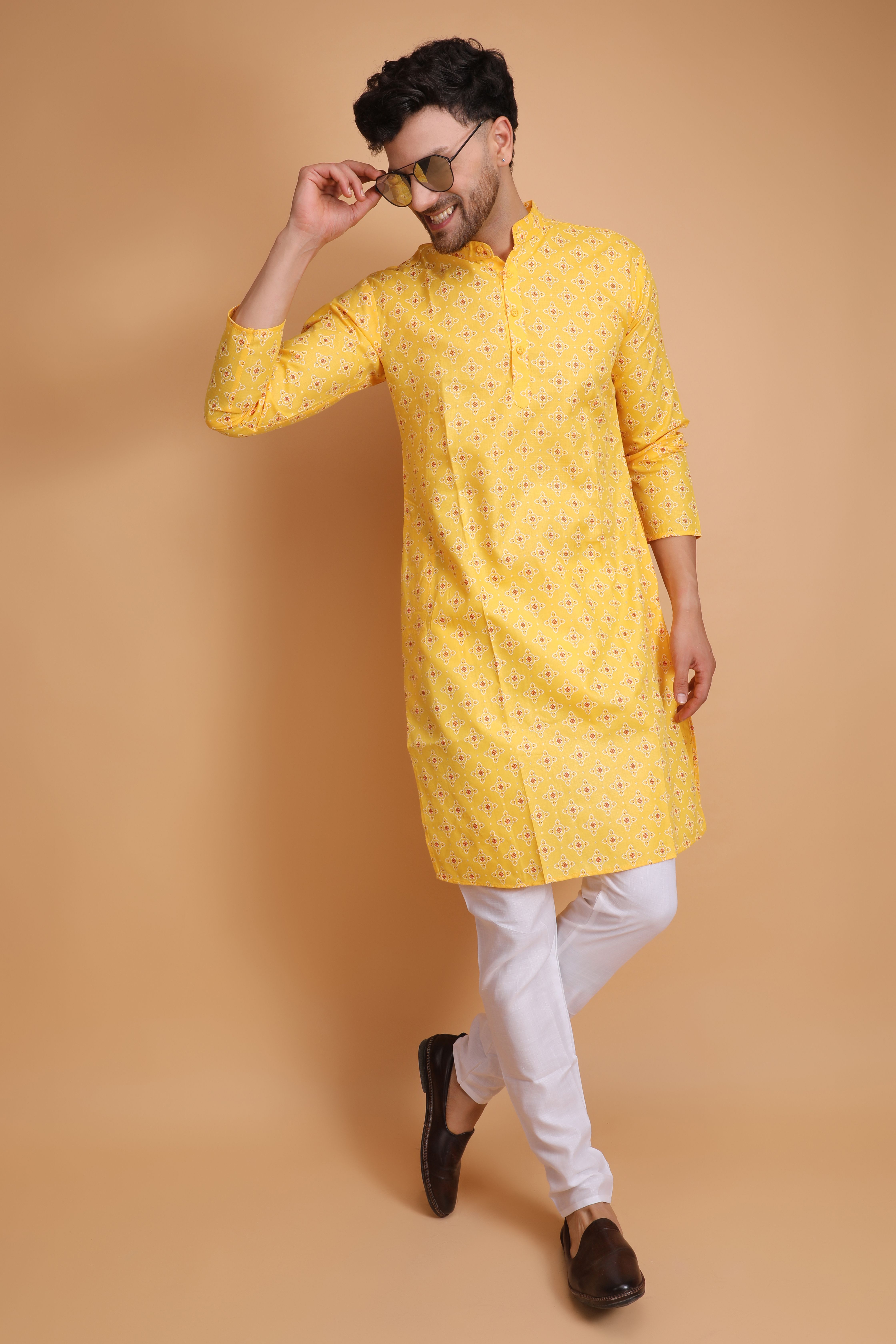 Men Printed Cotton Blend Straight Kurta-image-10